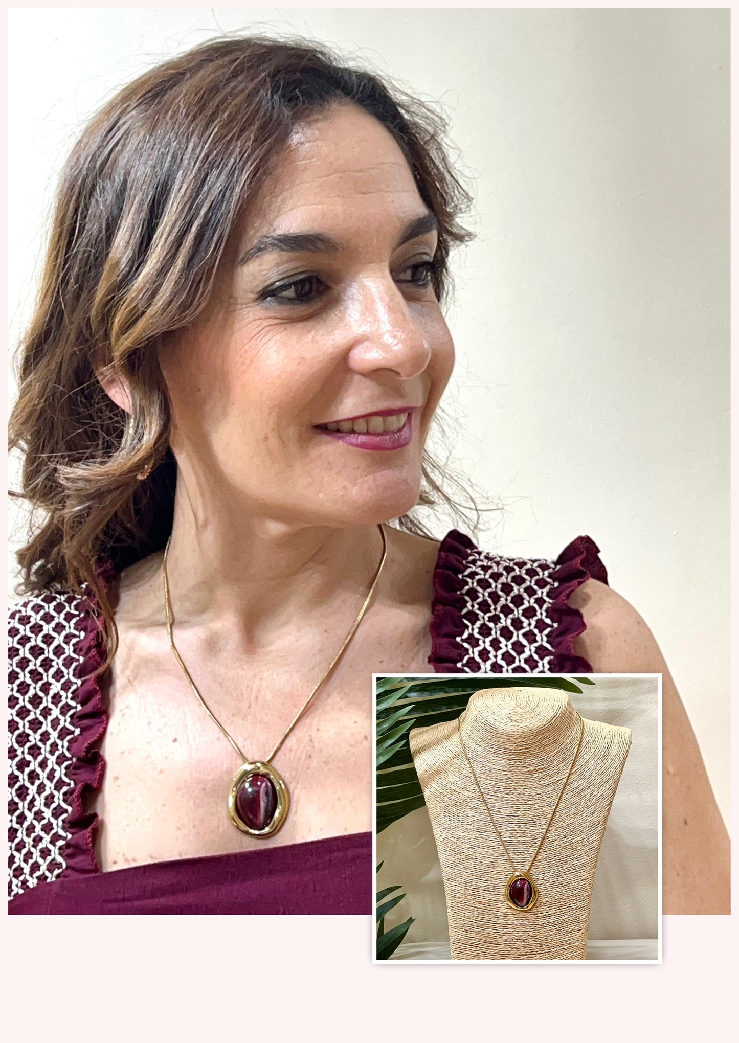 Collar acero medallón