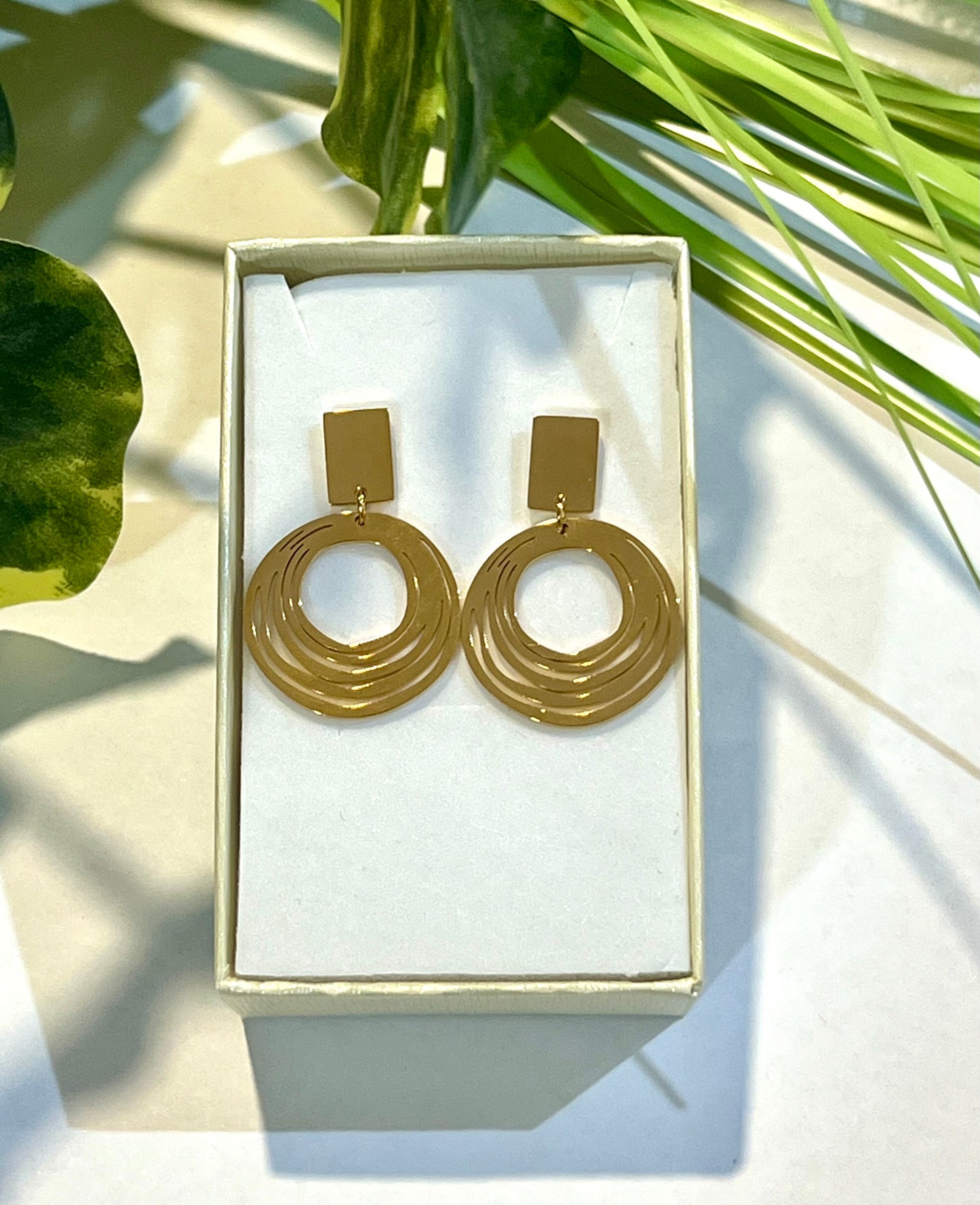 Pendientes acero aro labrado