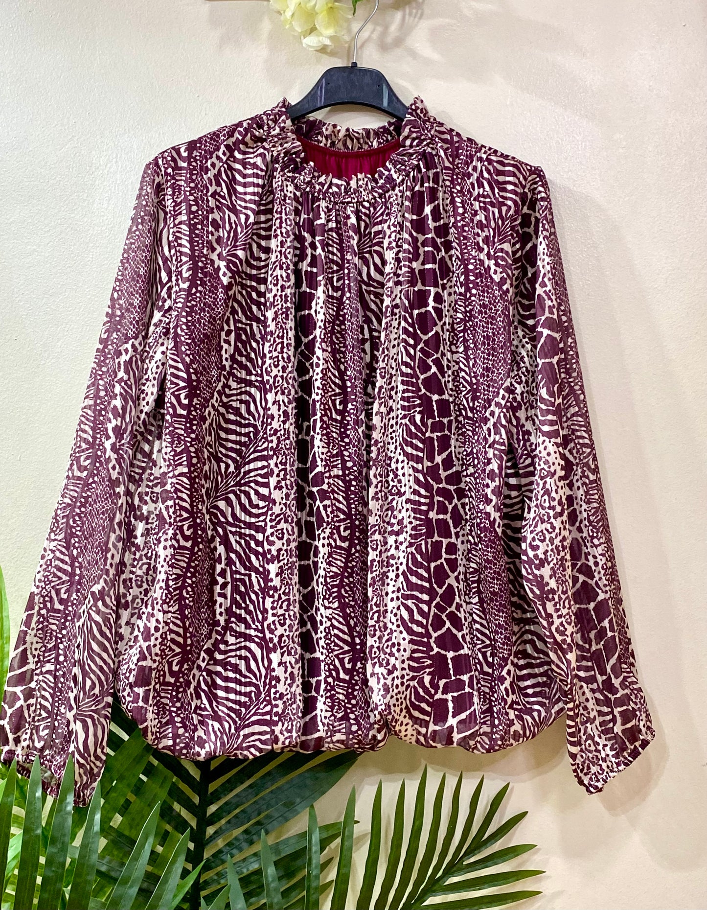 Blusa abullonada animal print