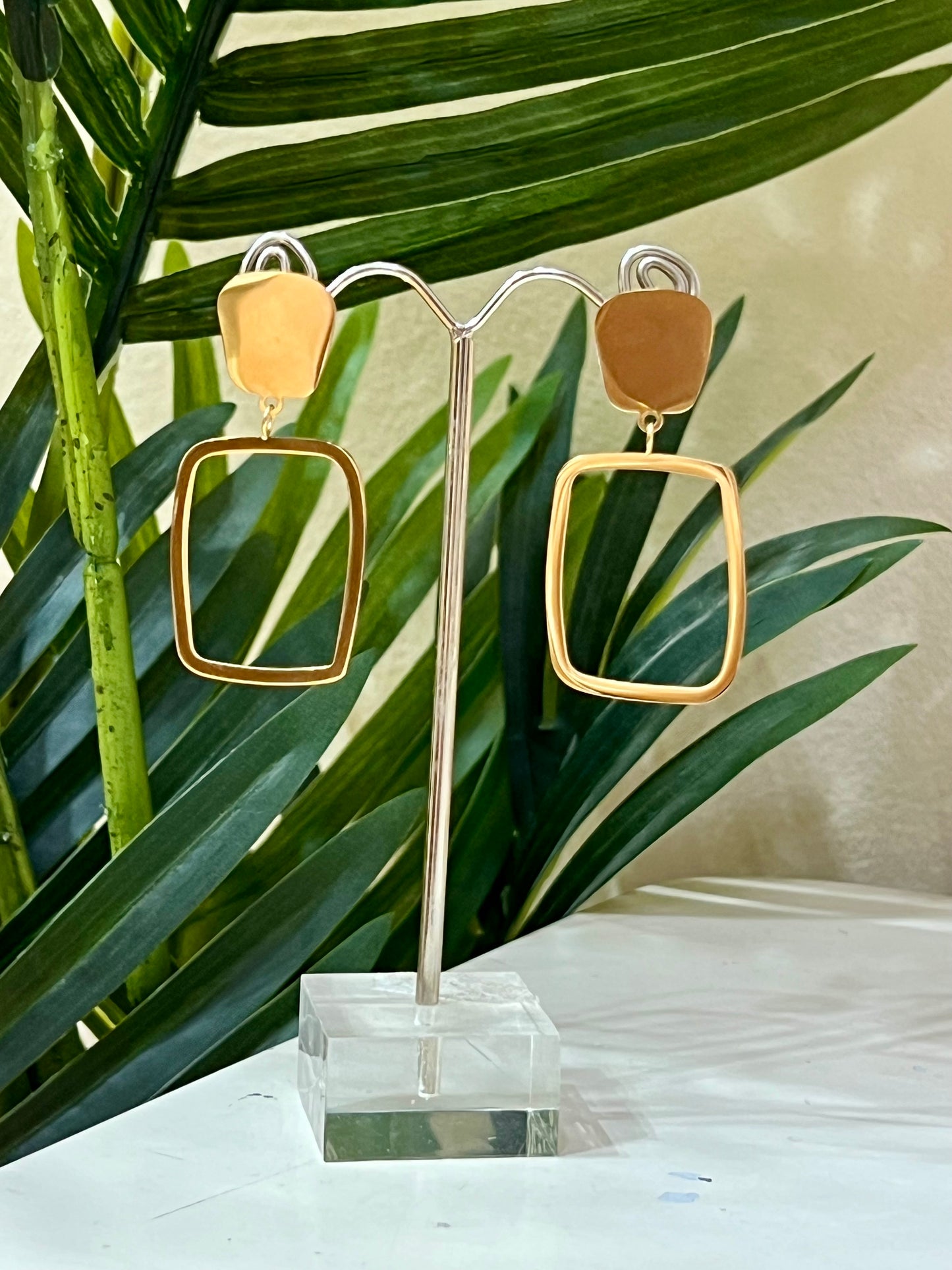 Pendientes acero cuadro