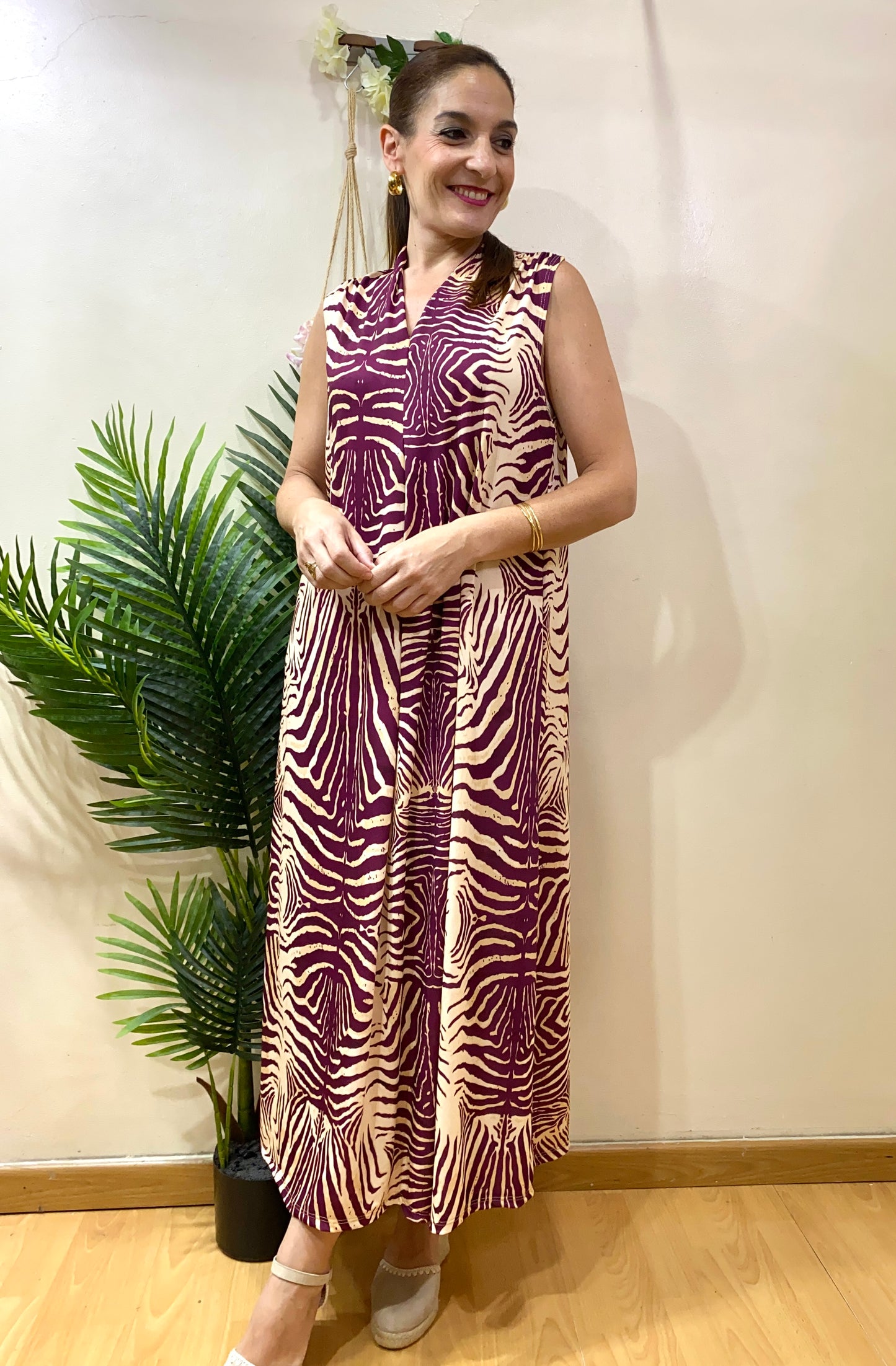 Vestido cebra con tablón
