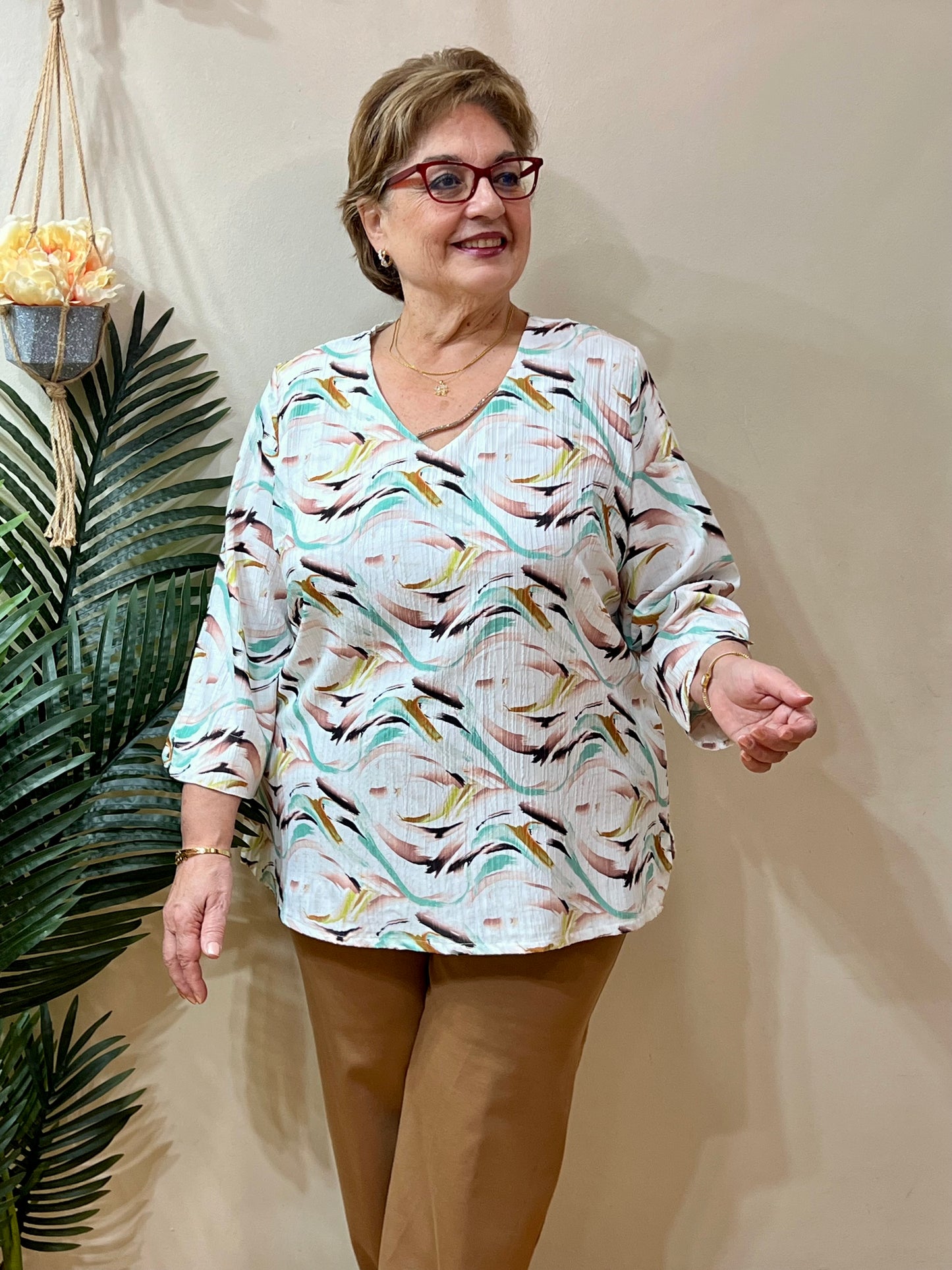 Blusa cordón strass