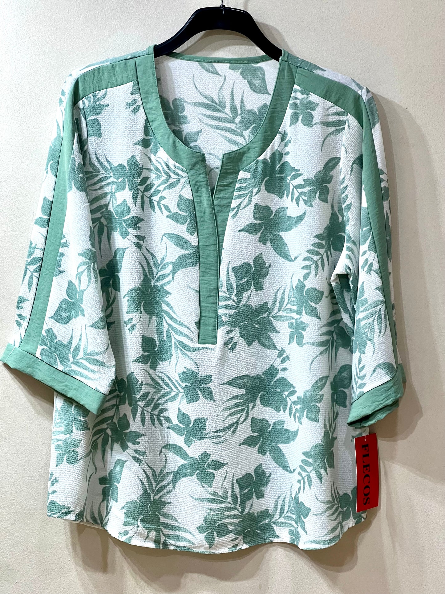 Blusa floreada menta