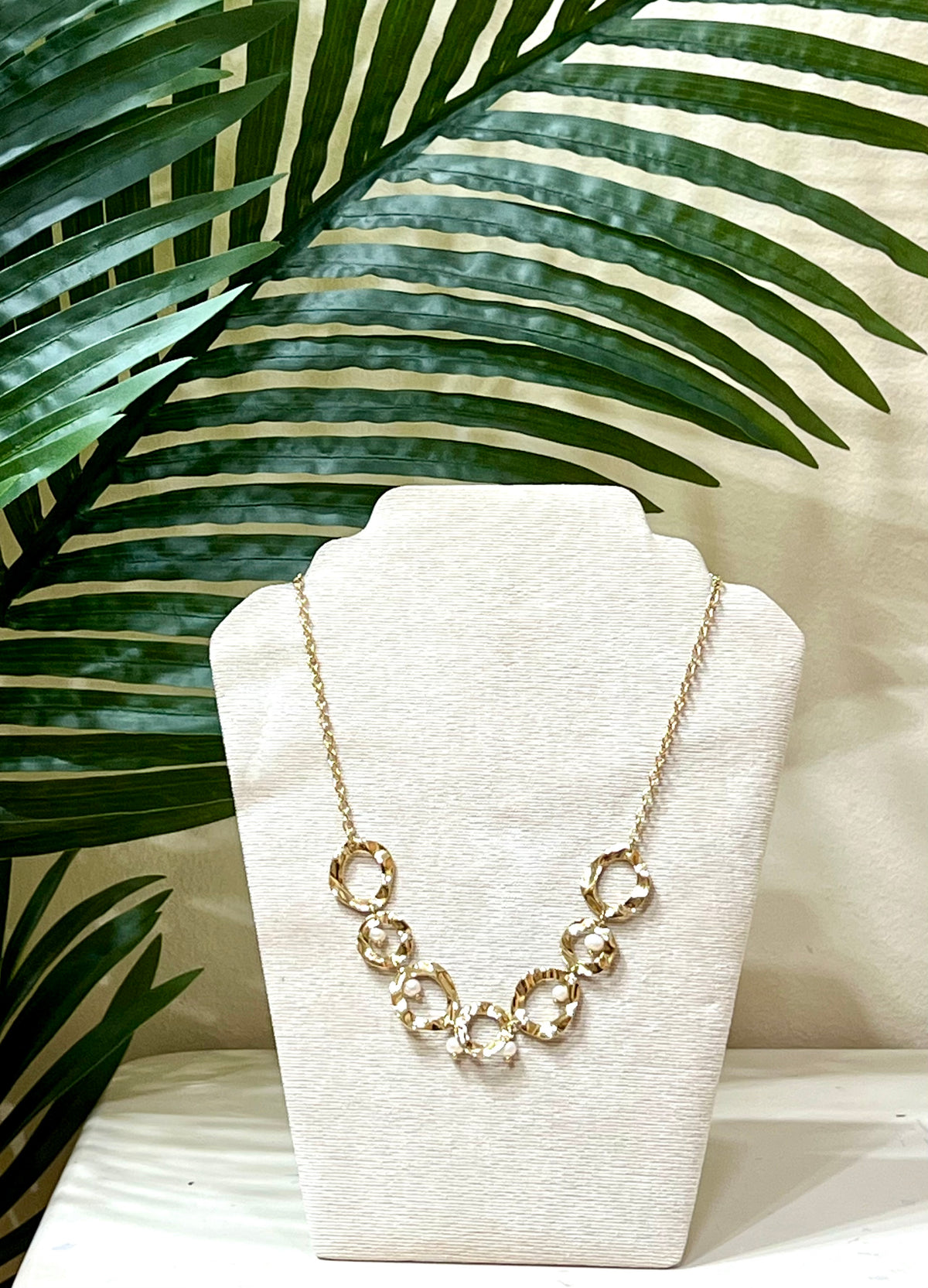 Collar acero y perla