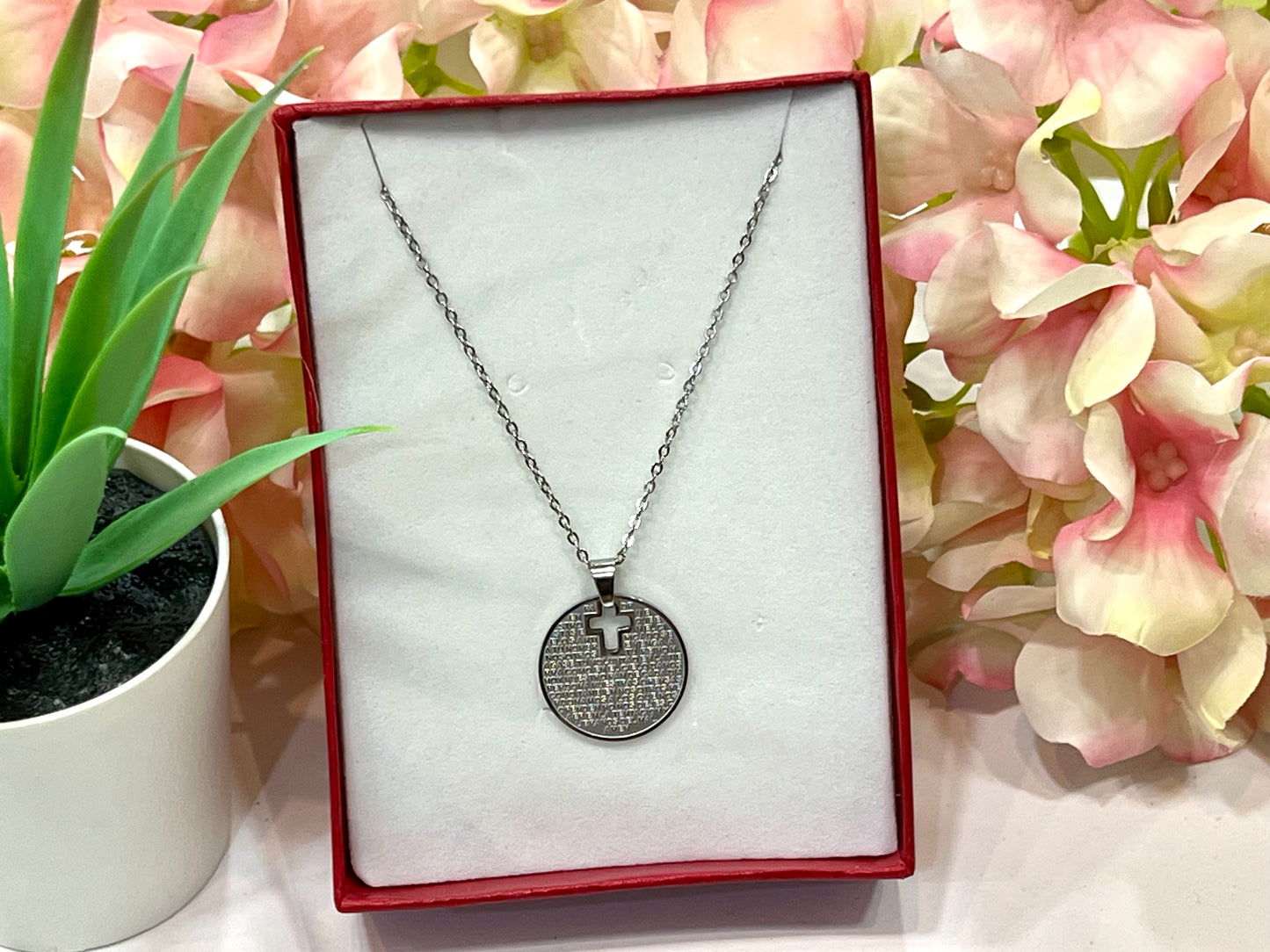 Collar acero y medalla Padre Nuestro