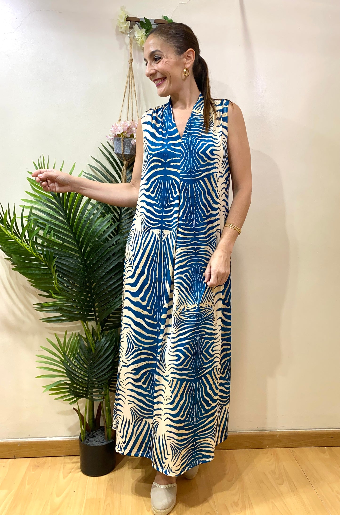 Vestido cebra con tablón