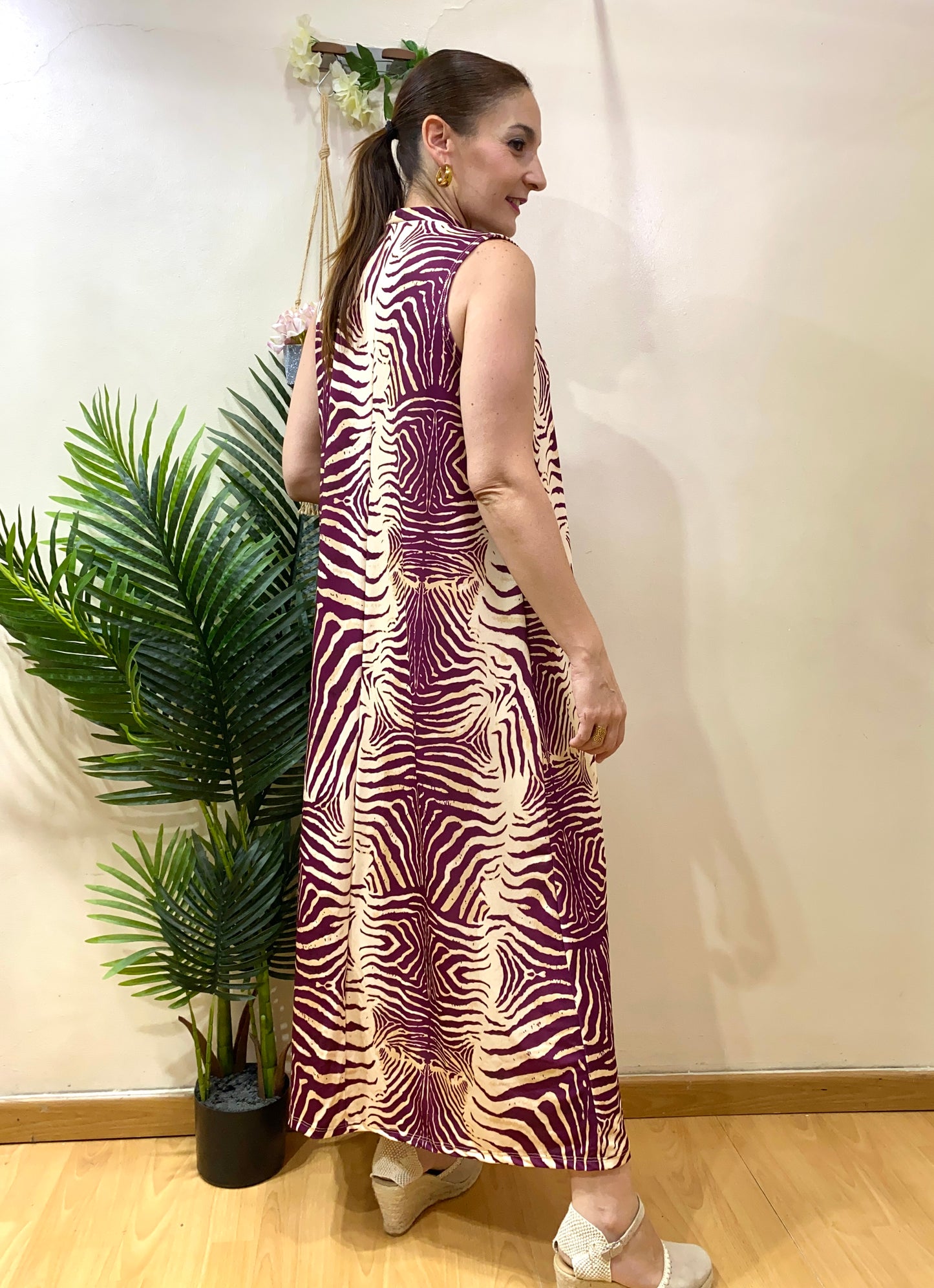Vestido cebra con tablón