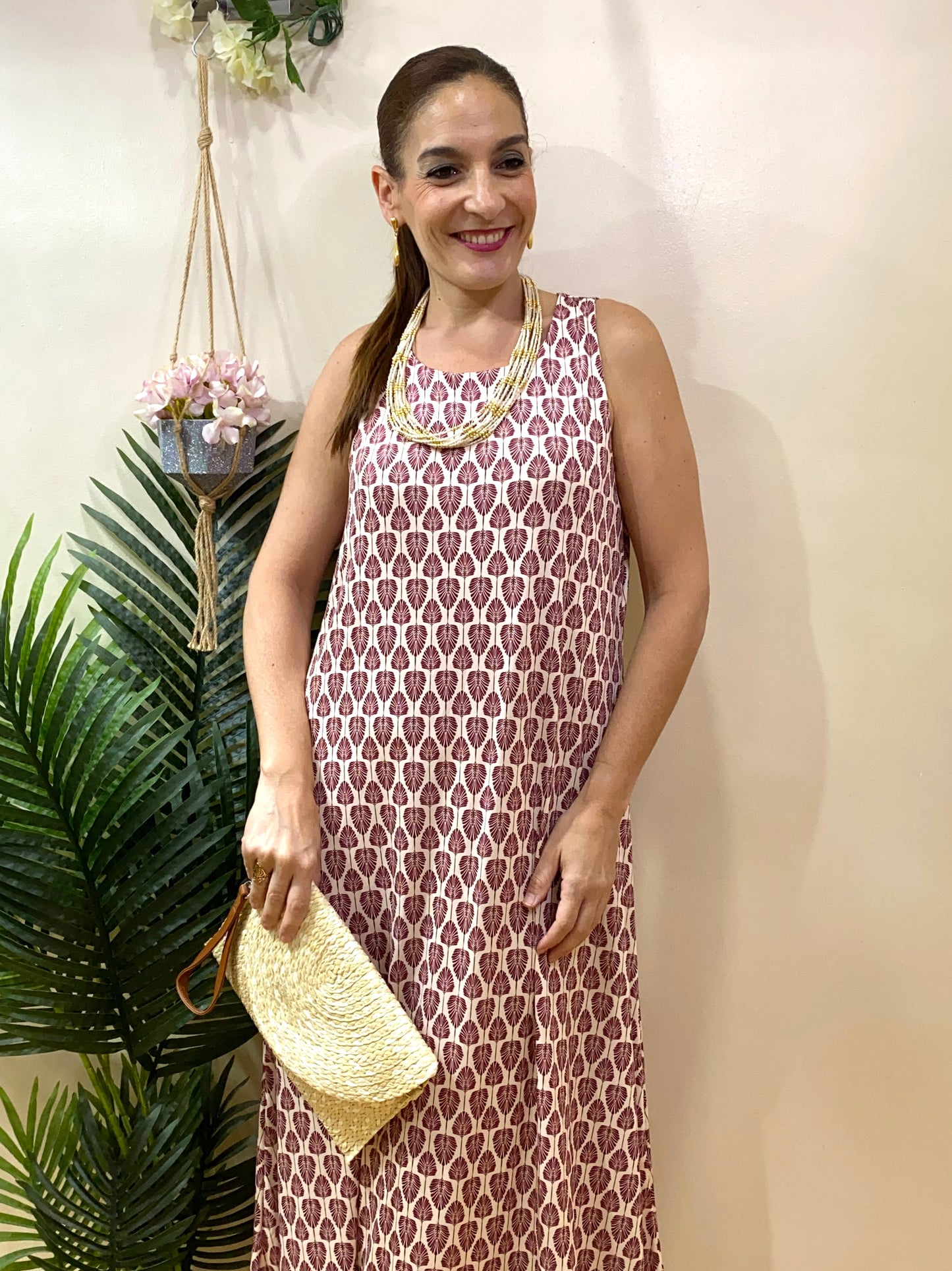 Vestido fluido piñas