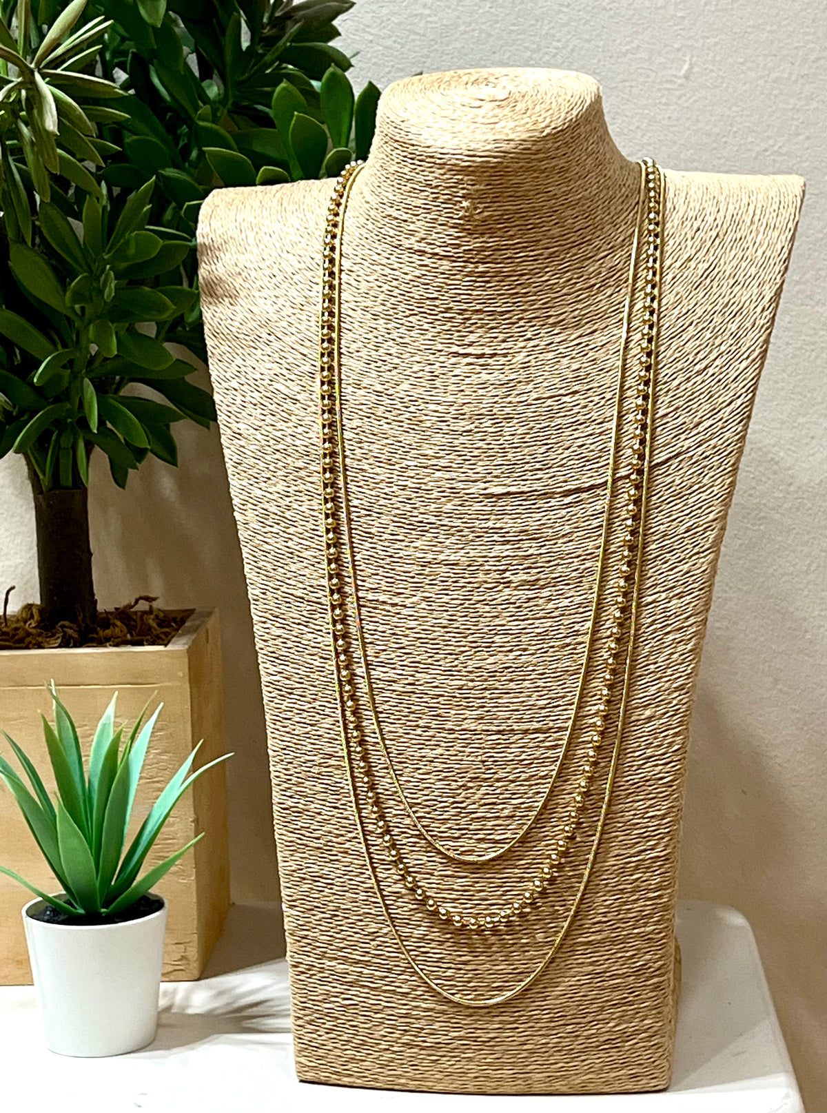 Collar acero largo triple