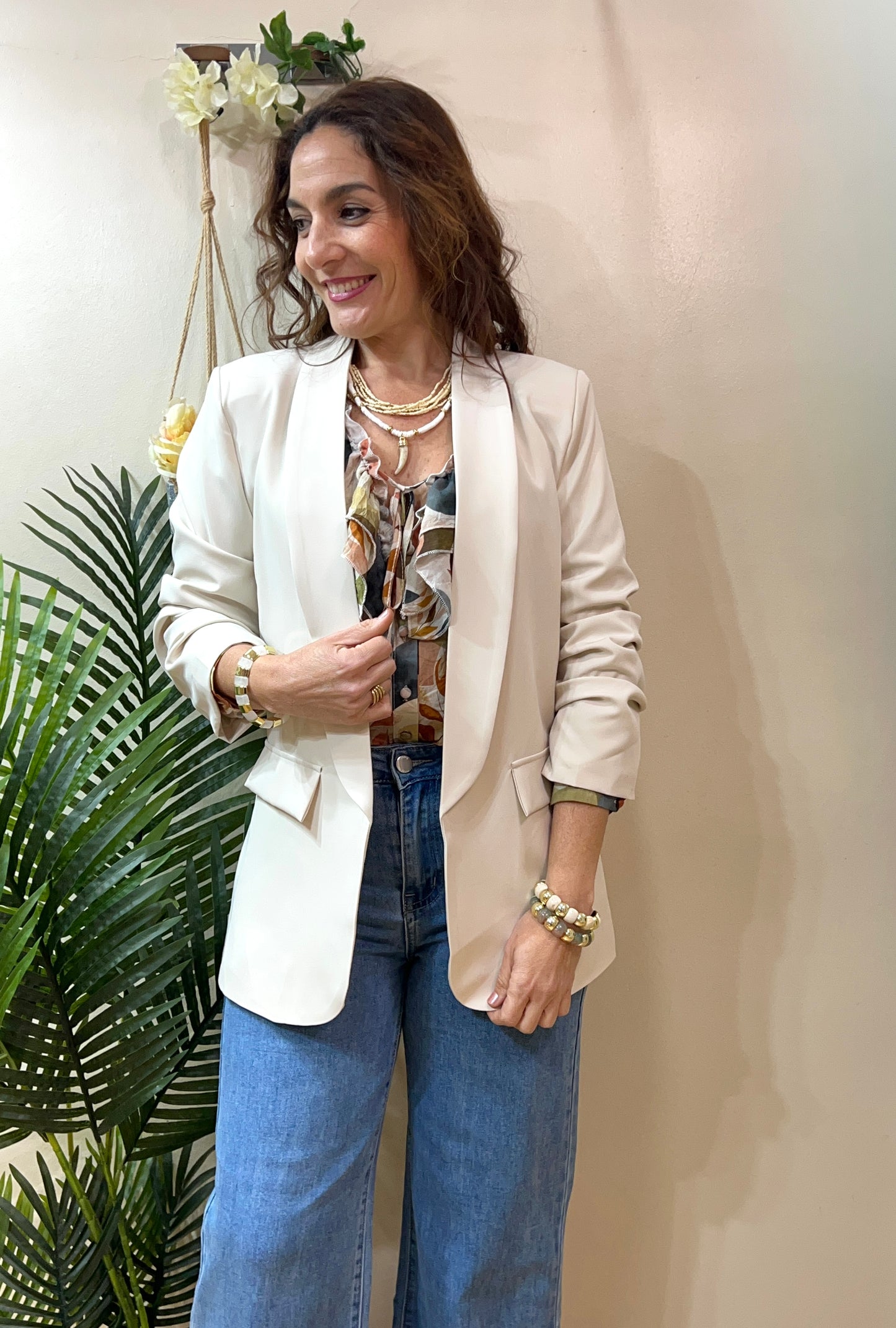 Blazer manga fruncida