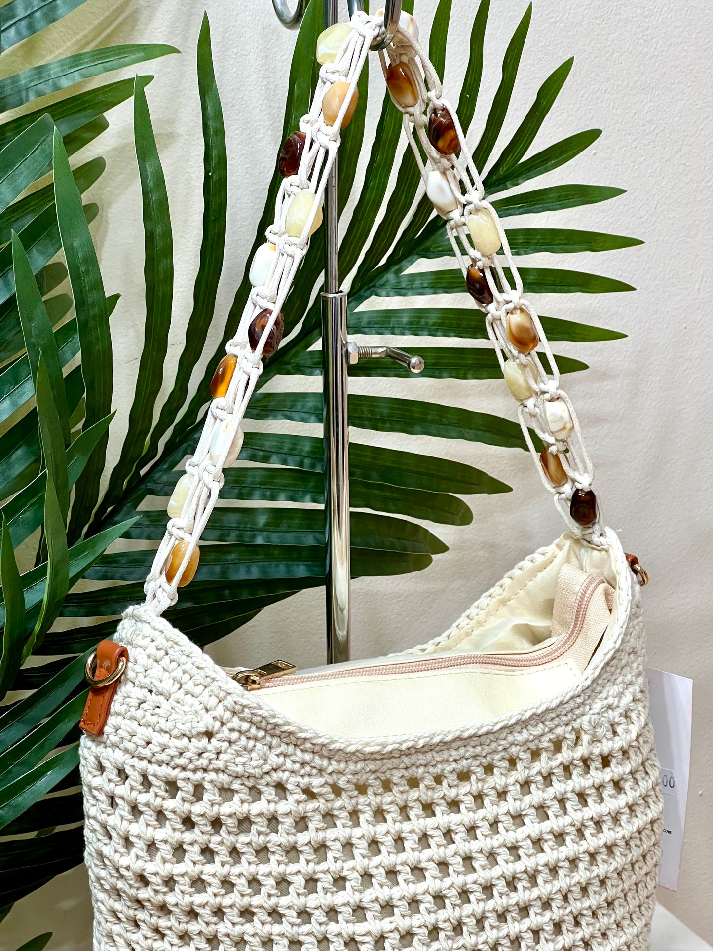Bolso croché y asa combinada