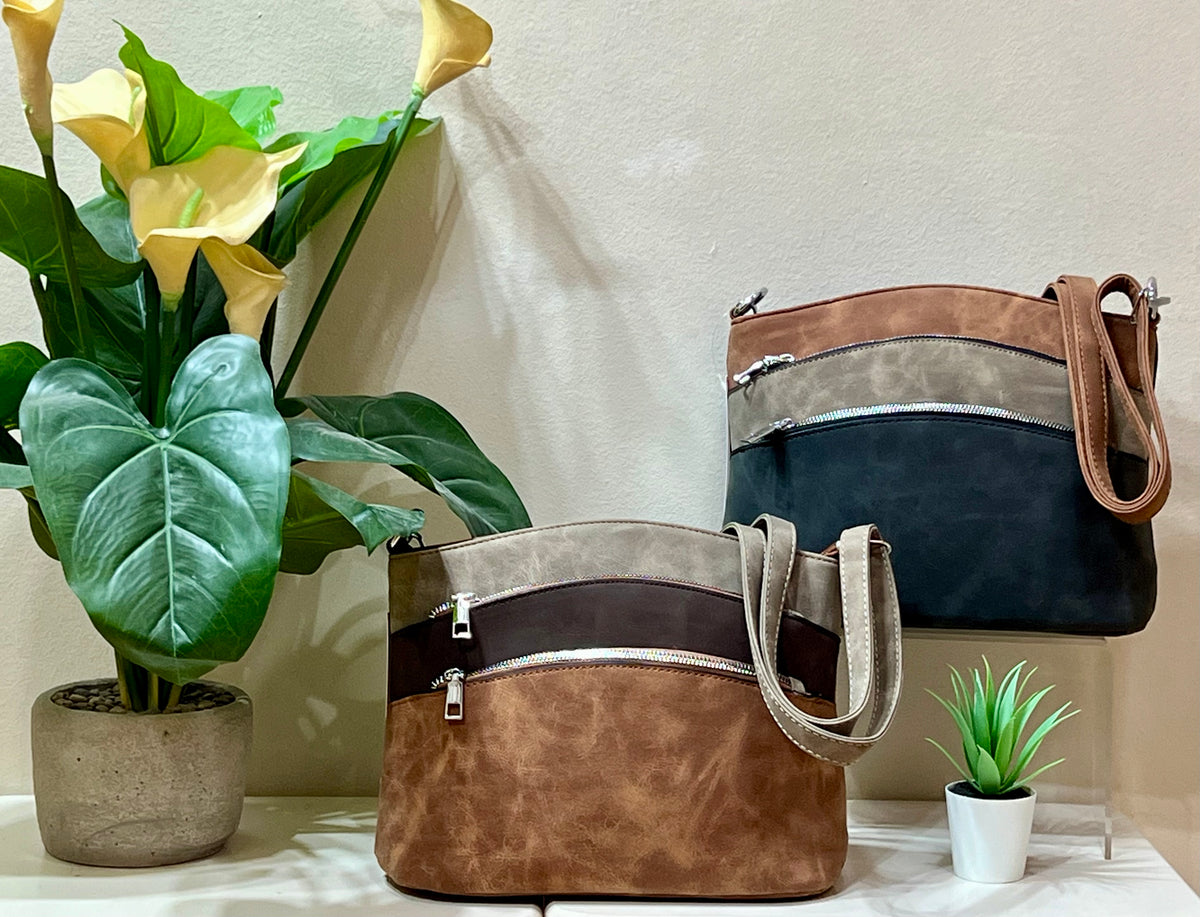 Bolso bandolera triple línea