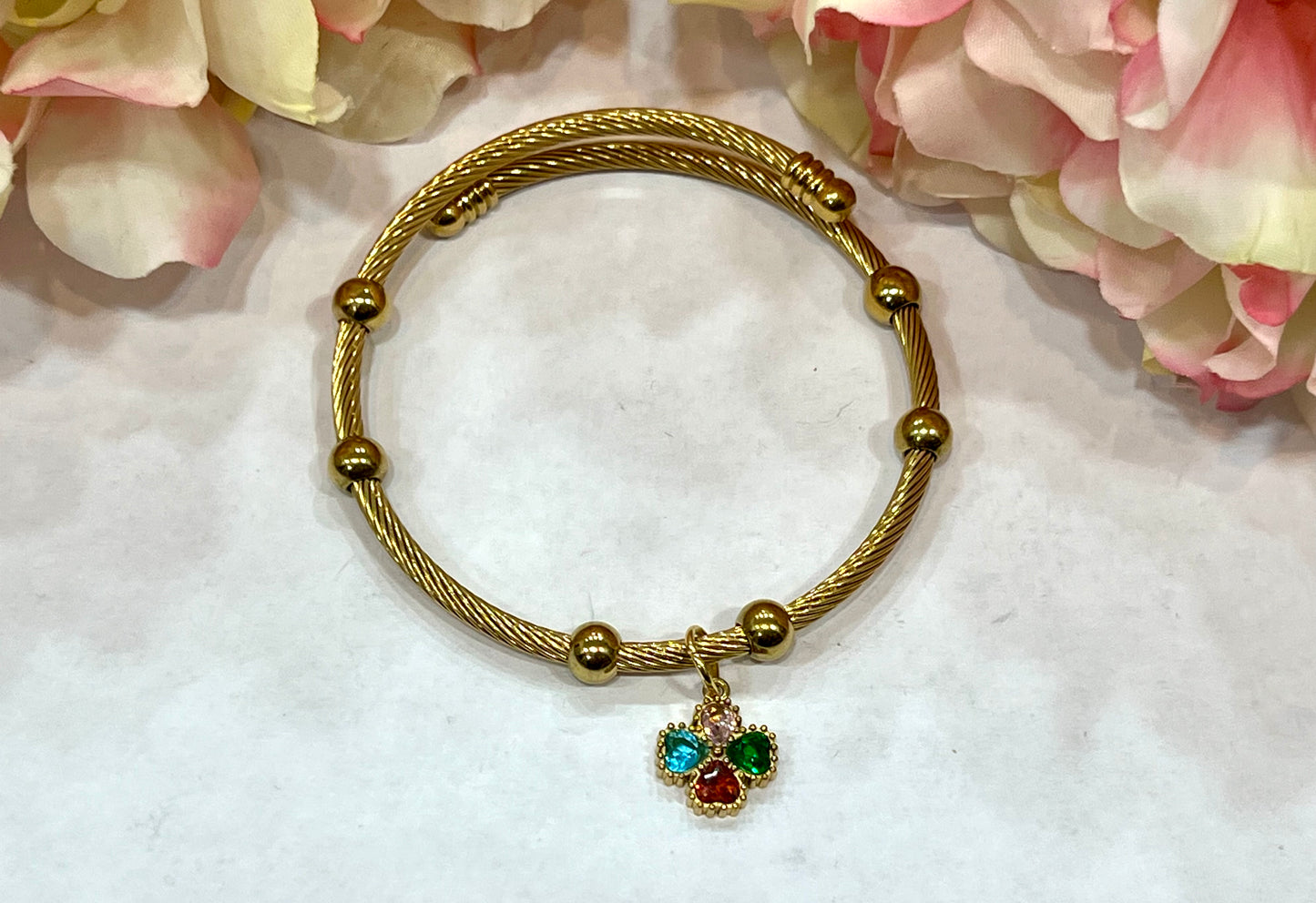 Pulsera acero con fornituras