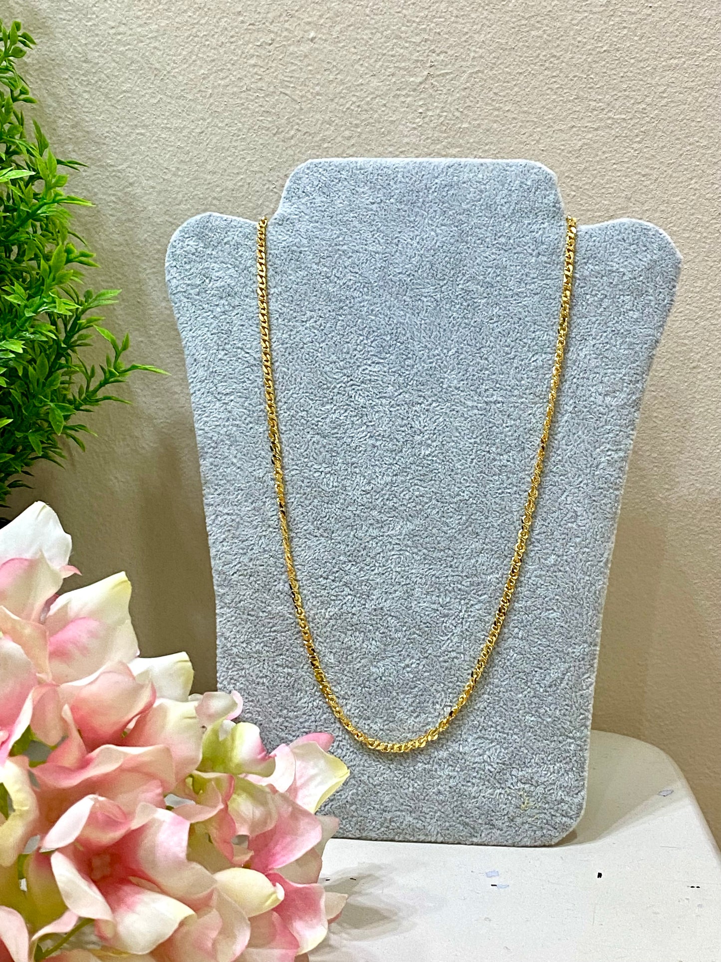 Collar chapado oro plano