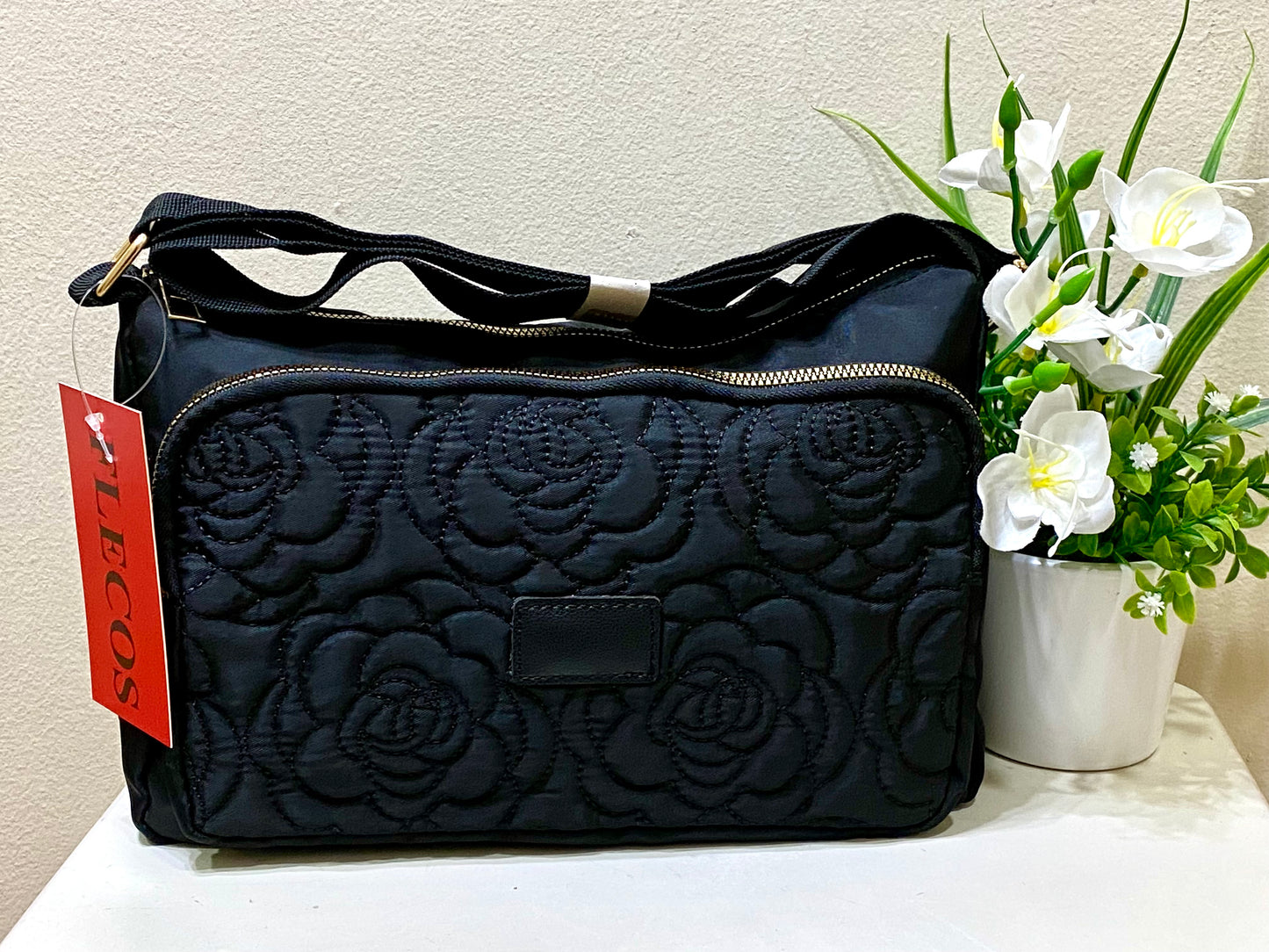 Bolso nylon floreado