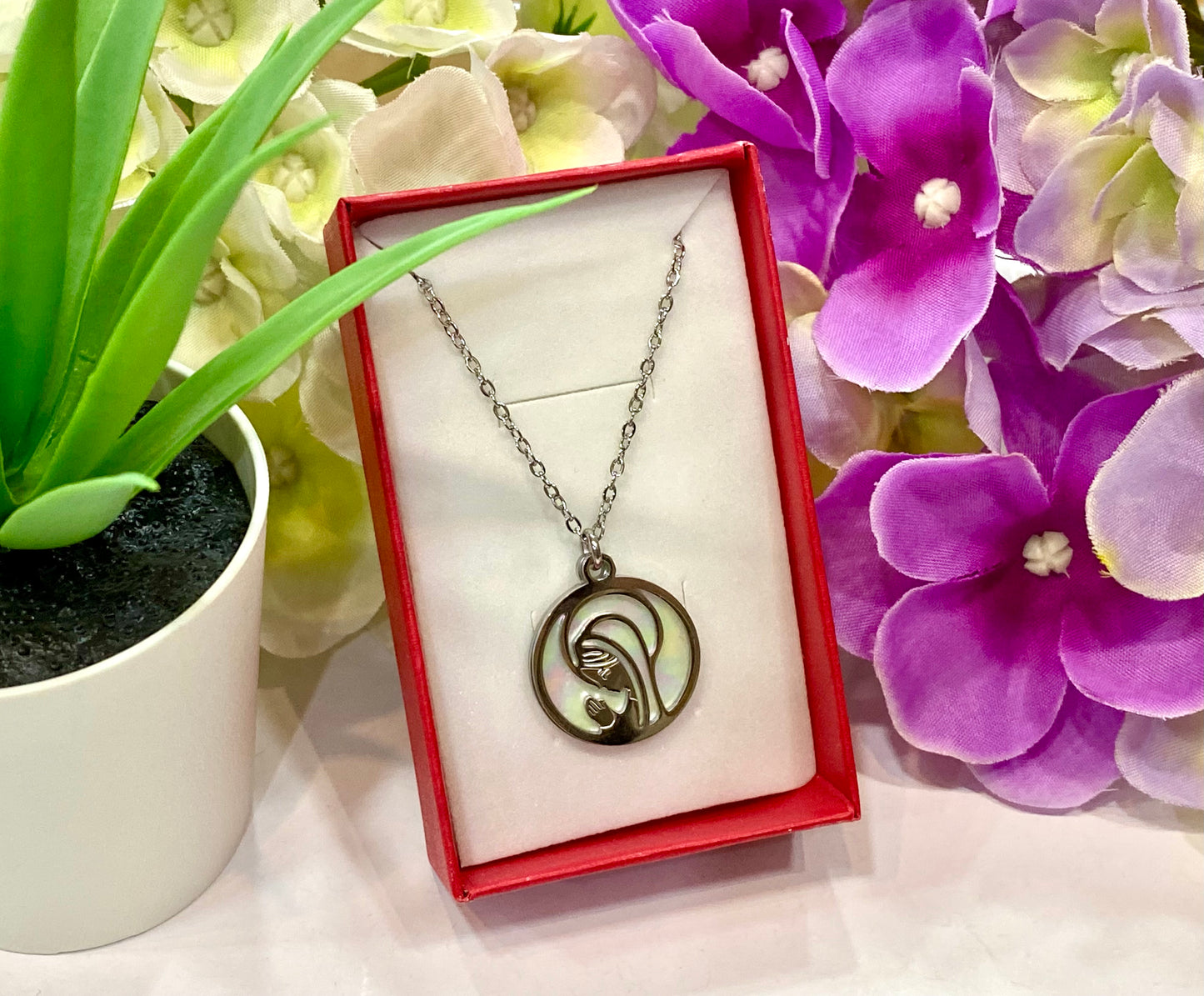 Collar acero Virgen Niña