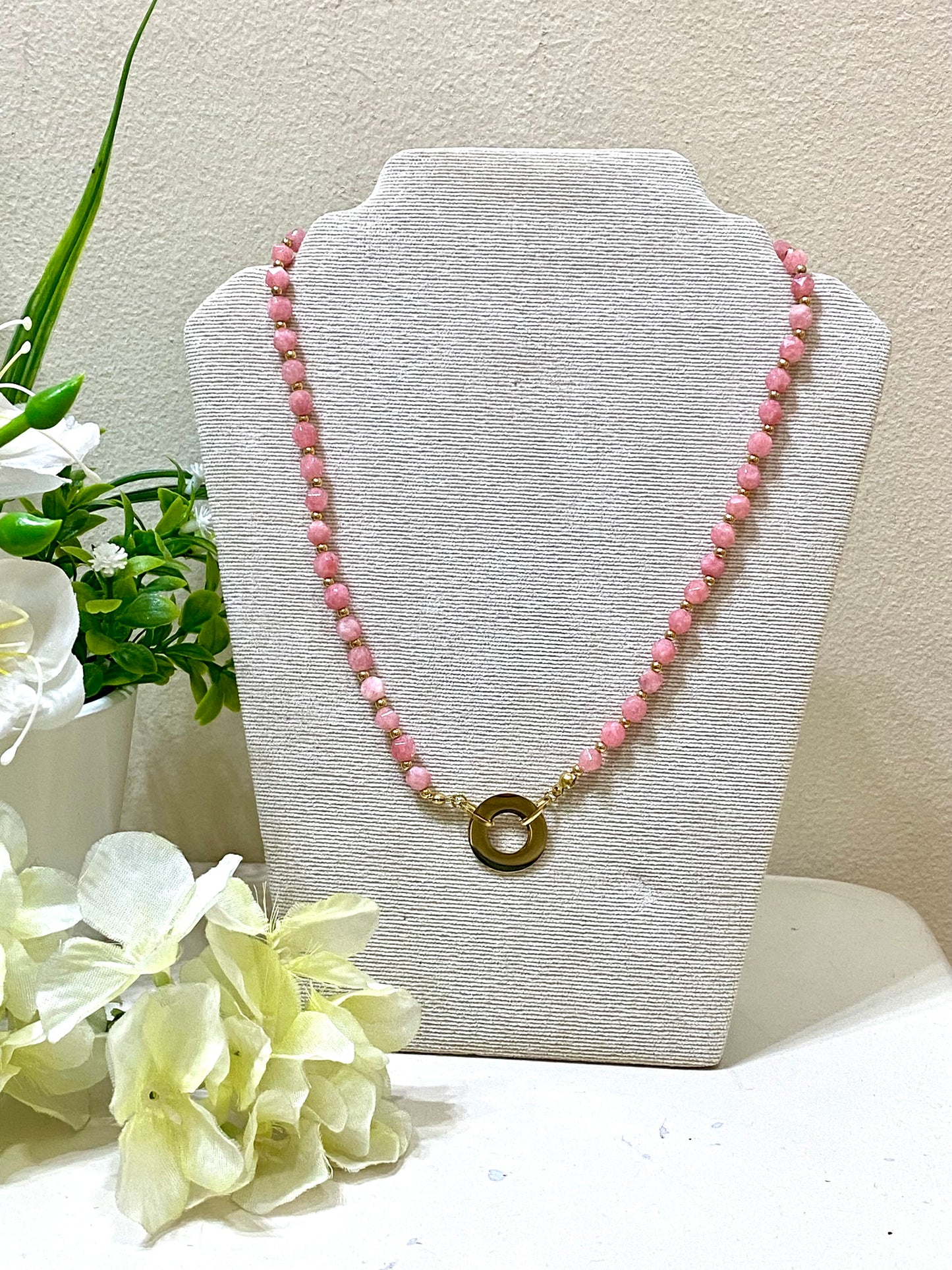 Collar acero bolitas elegancia