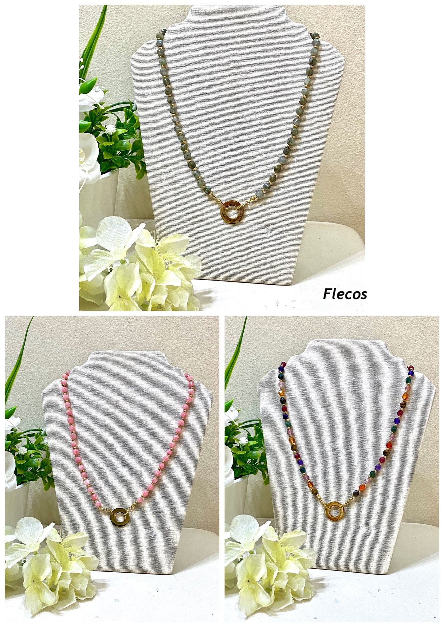 Collar acero bolitas elegancia