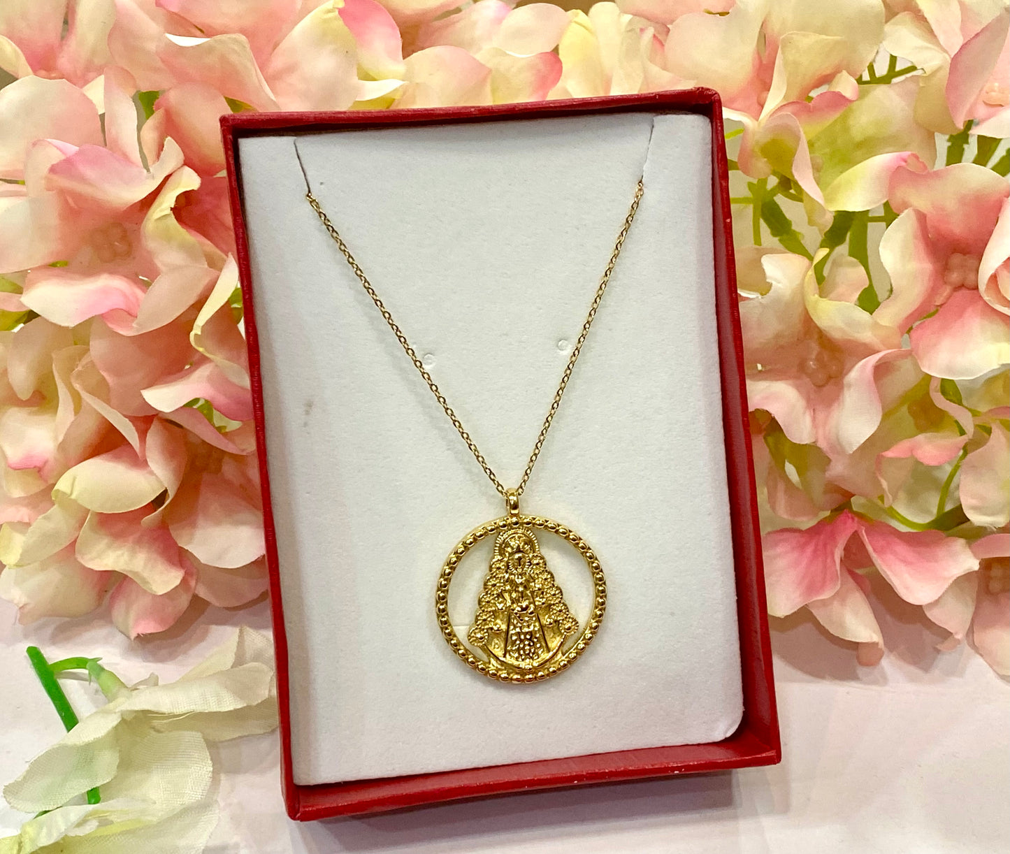 Collar acero Virgen del Rocío clásico