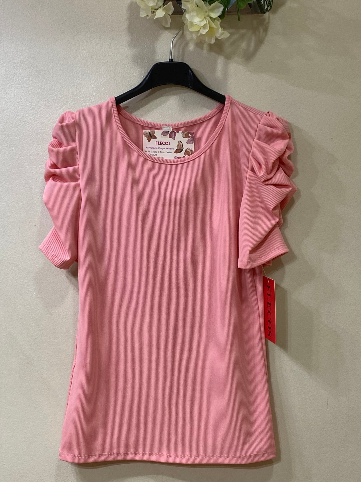Camiseta manga fruncida