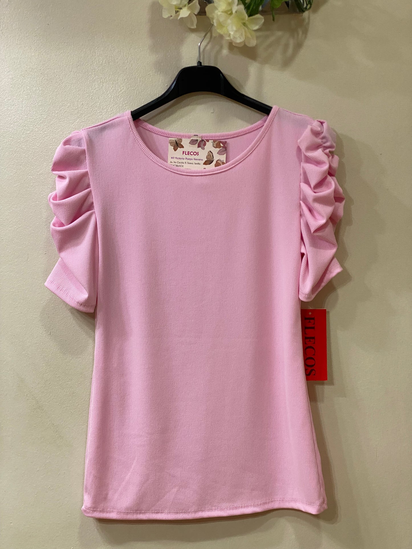 Camiseta manga fruncida