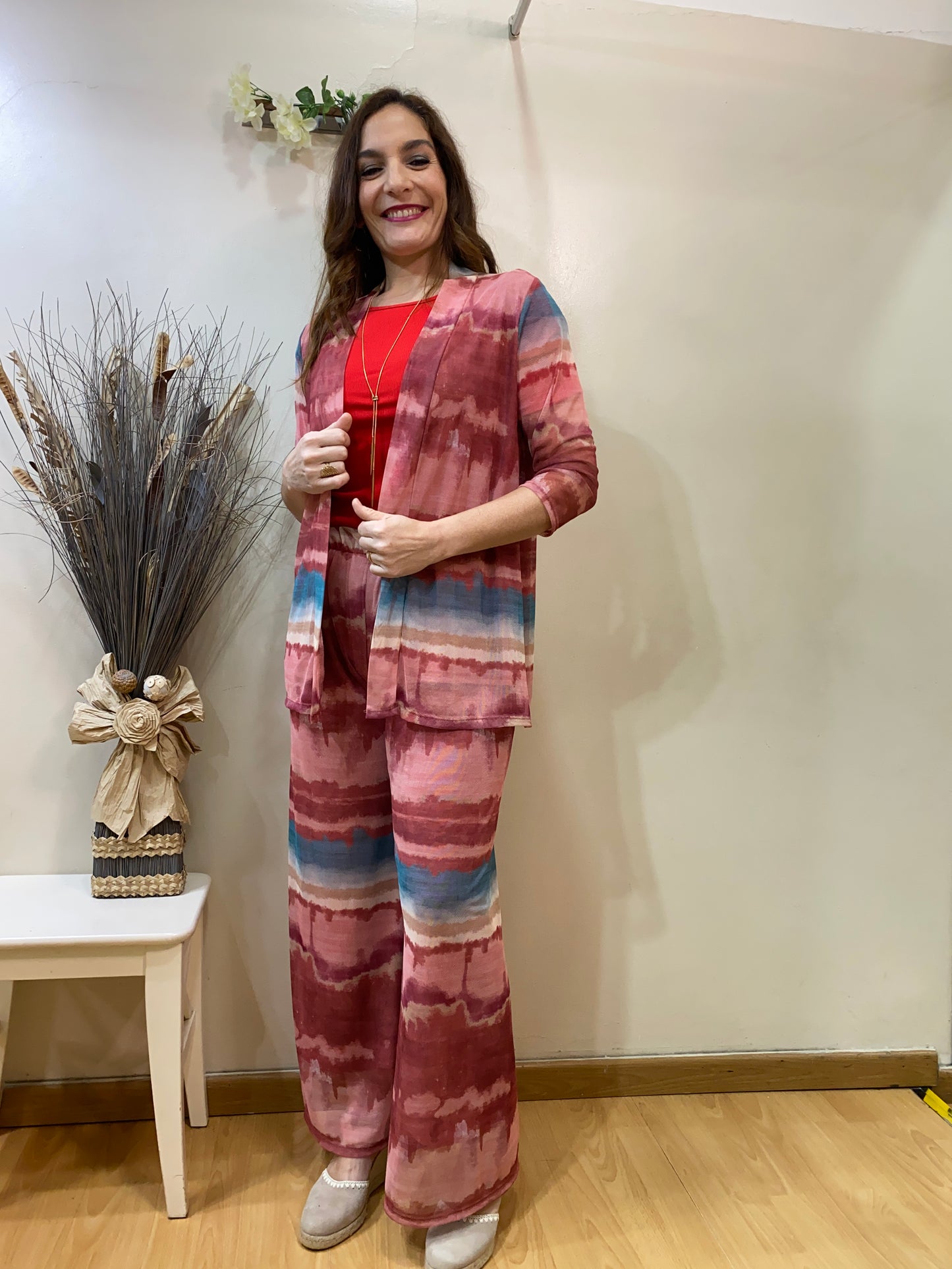 Pantalón rayado gasa