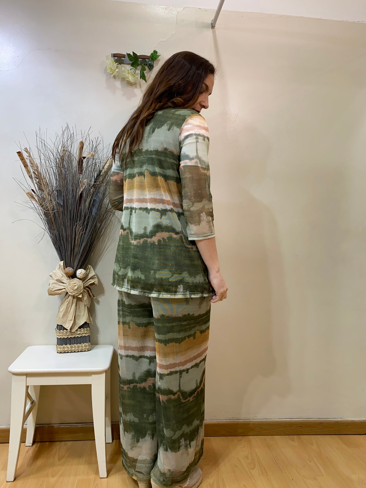 Pantalón rayado gasa