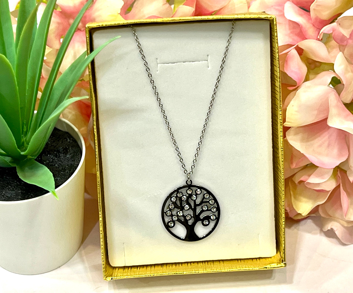 Collar árbol de la vida con zirconita