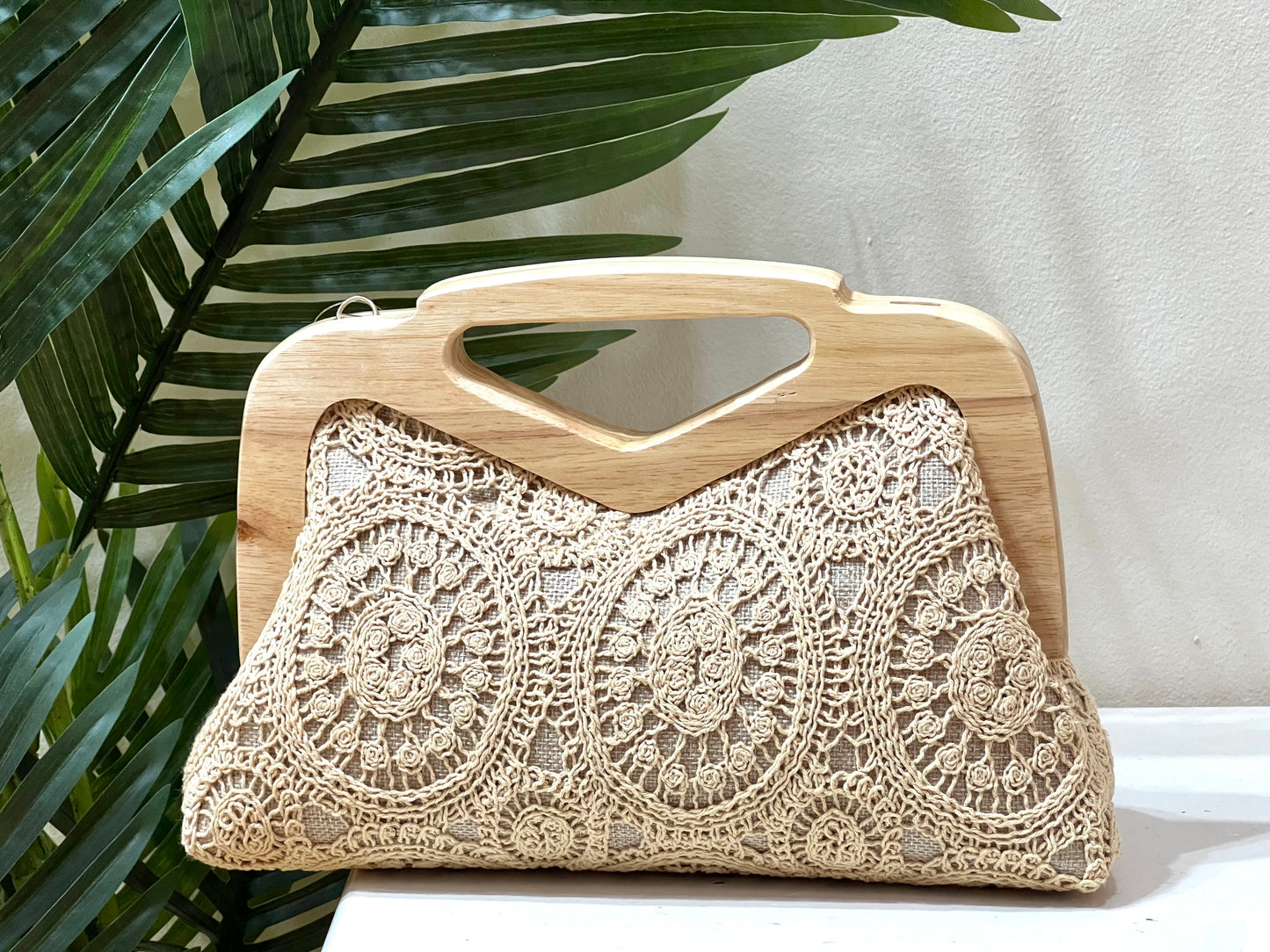 Bolso croché y madera