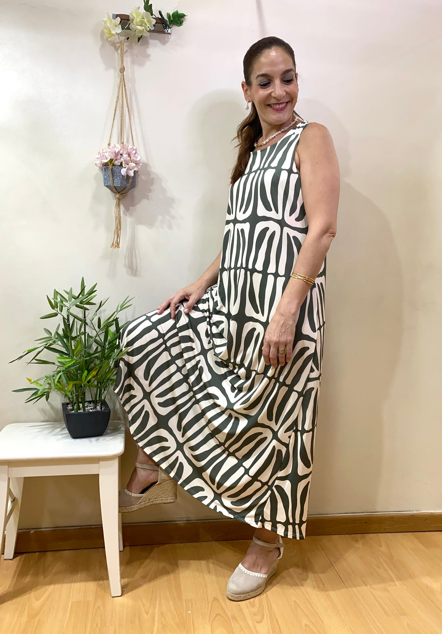 Vestido fluido geométrico