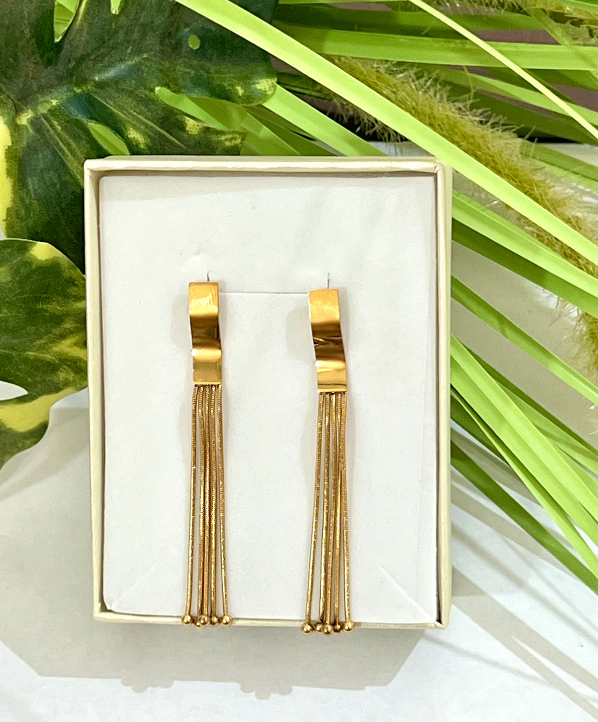 Pendientes acero cadenitas