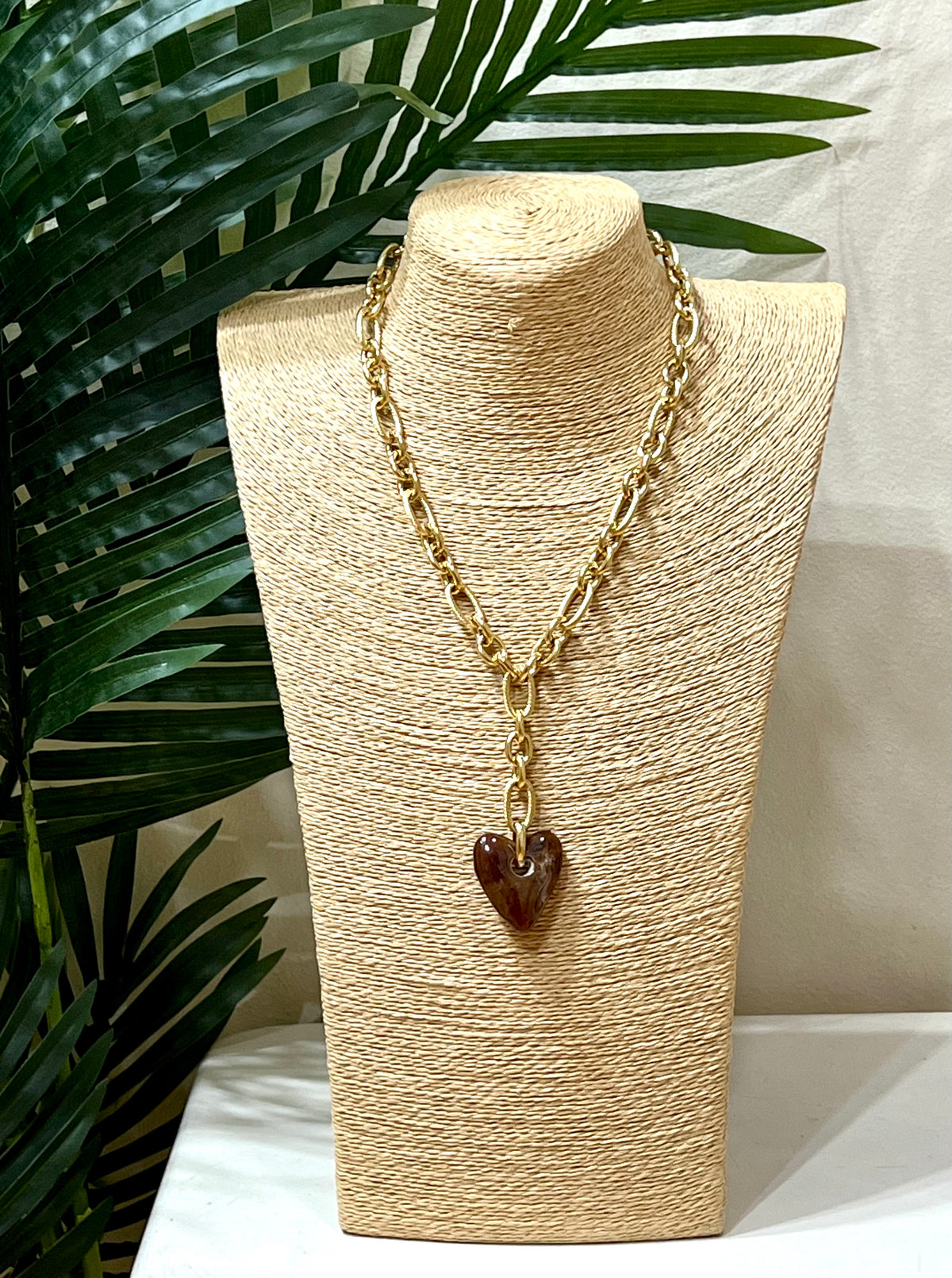 Collar acero y corazón