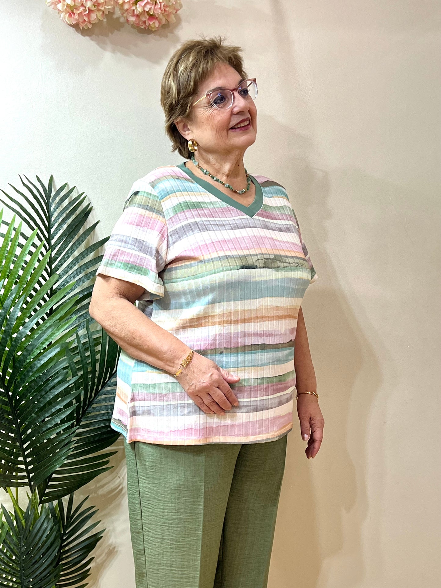 Camiseta rayas acuarela