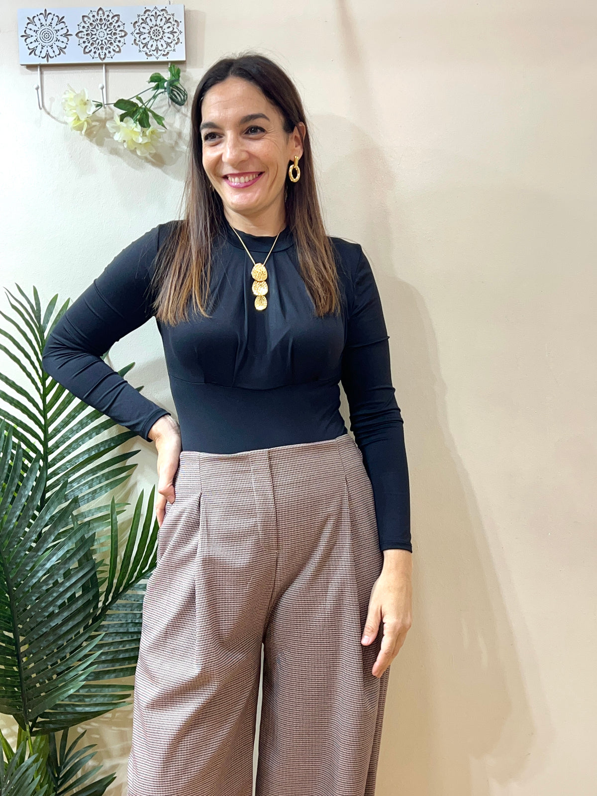 Pantalón bombacho patita de gallo