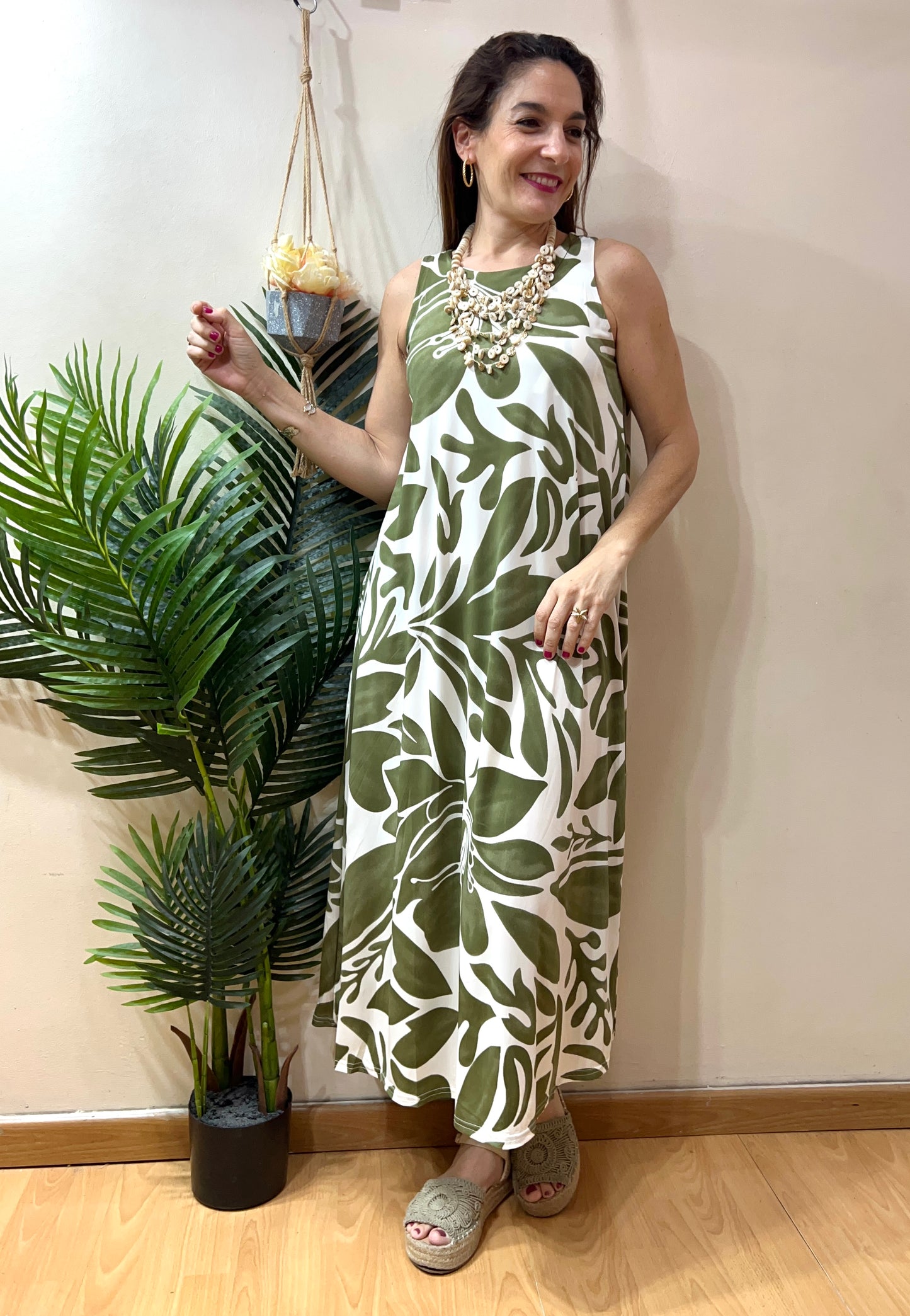 Vestido fluido maxi flor
