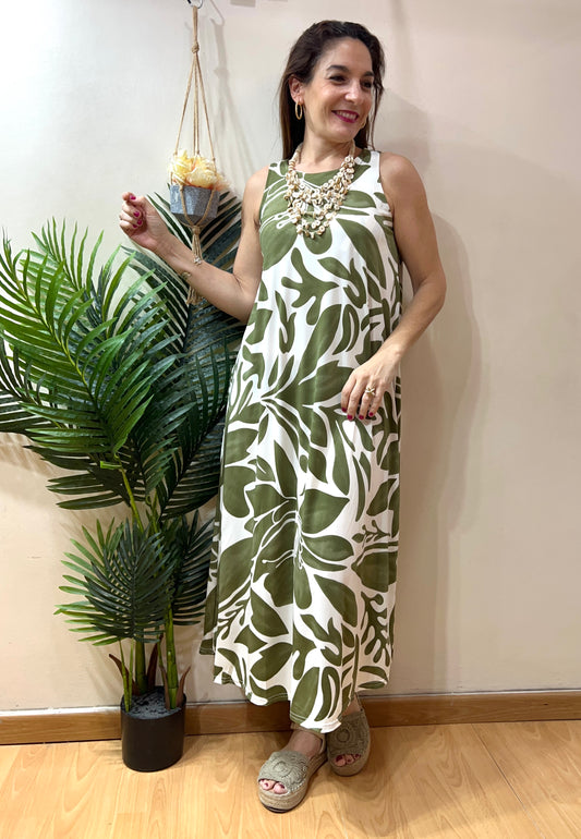 Vestido fluido maxi flor