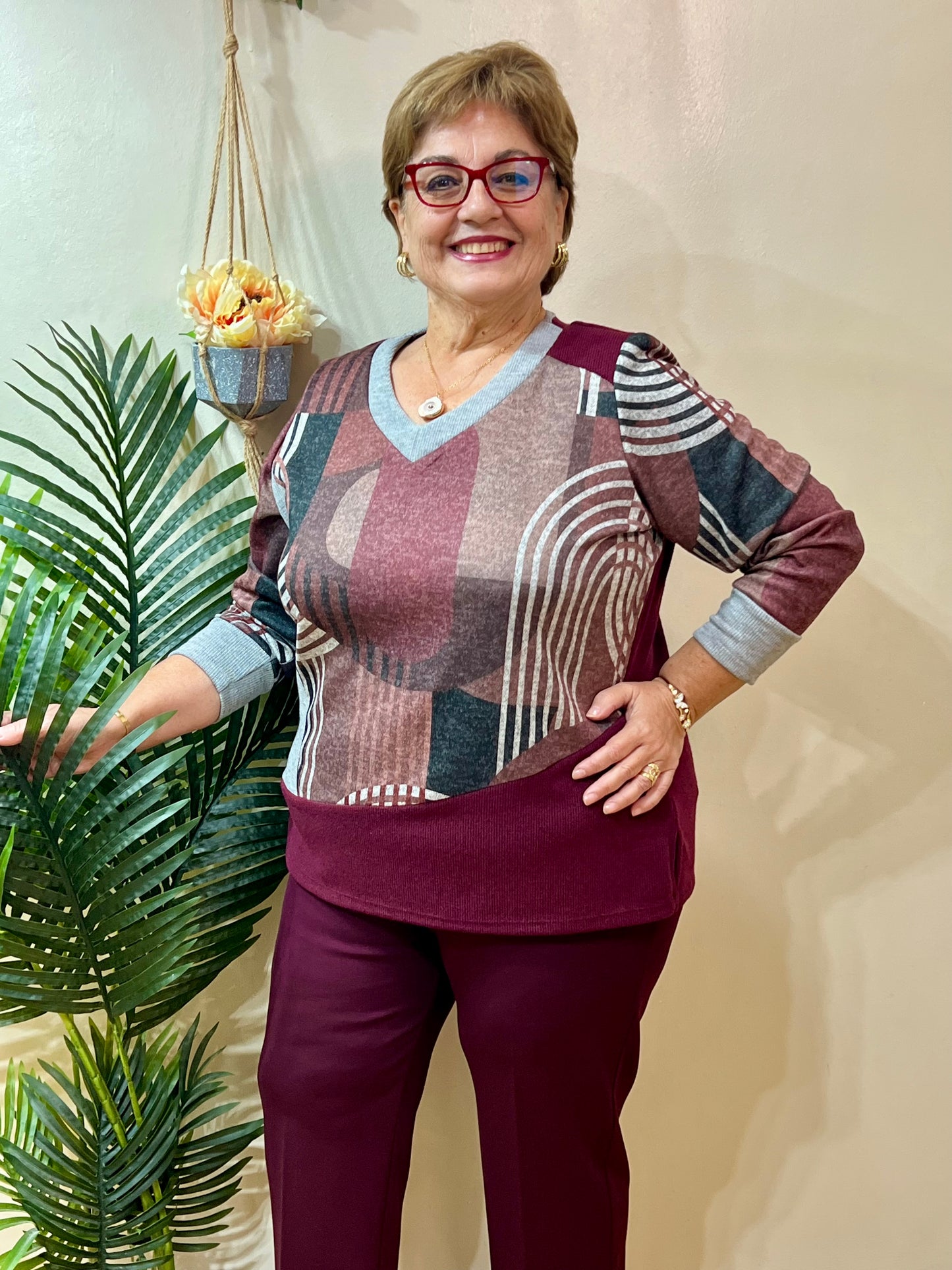 Jersey combi canalé