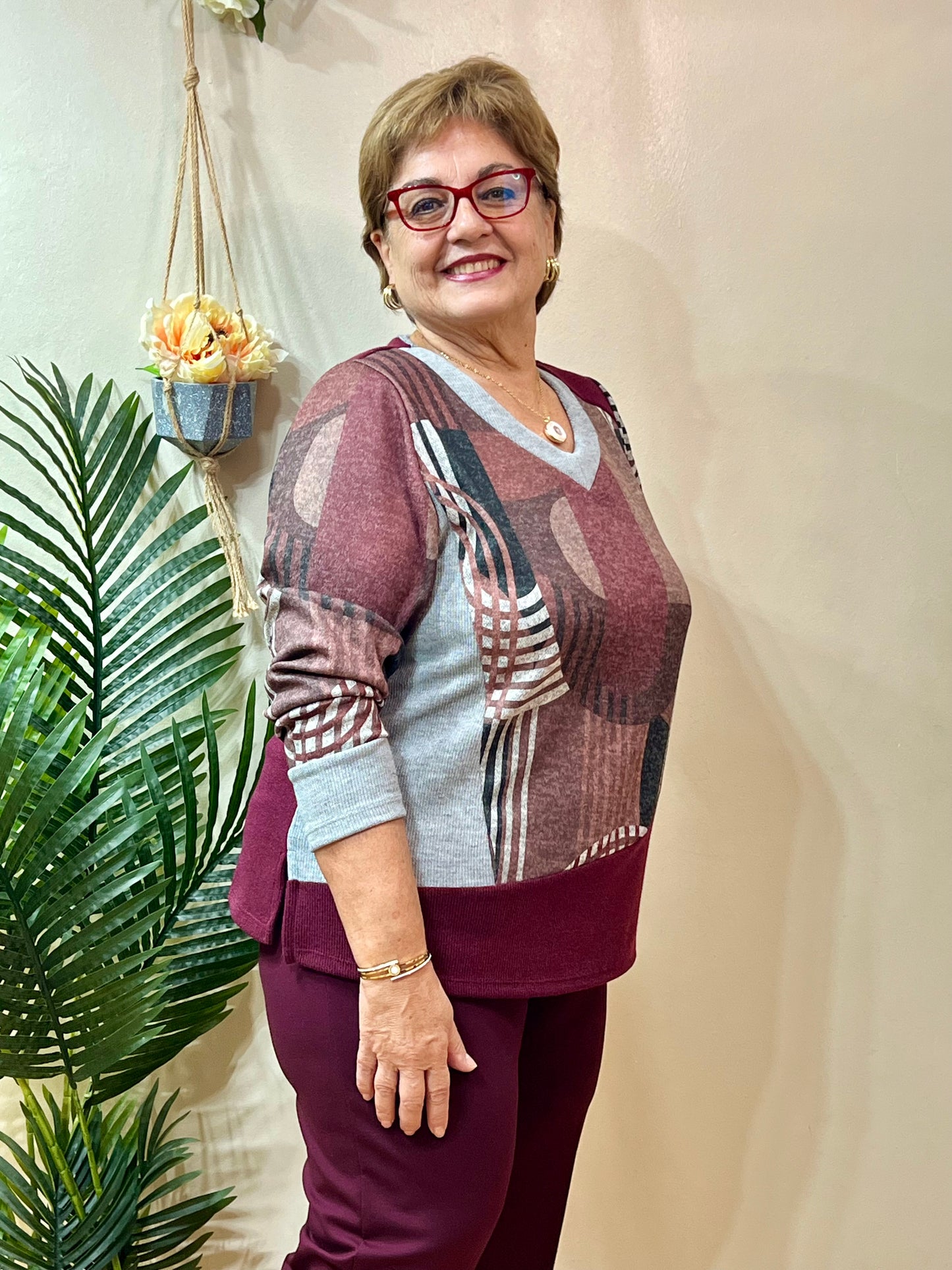 Jersey combi canalé