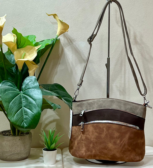 Bolso bandolera triple línea