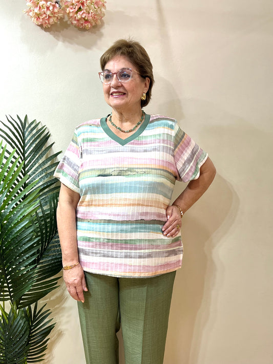 Camiseta rayas acuarela