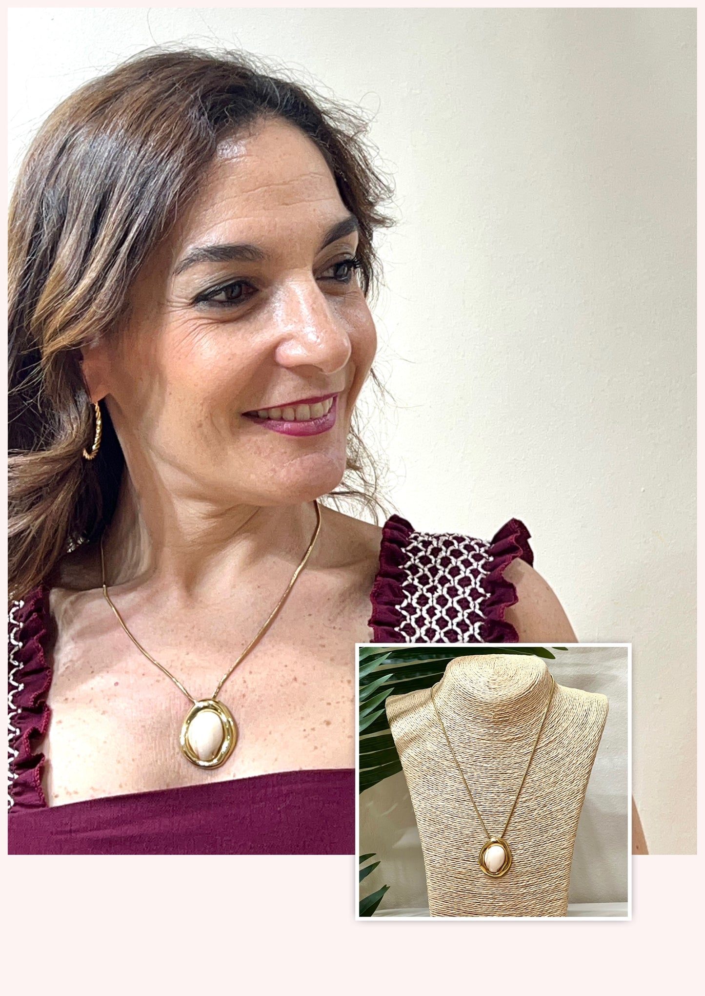 Collar acero medallón