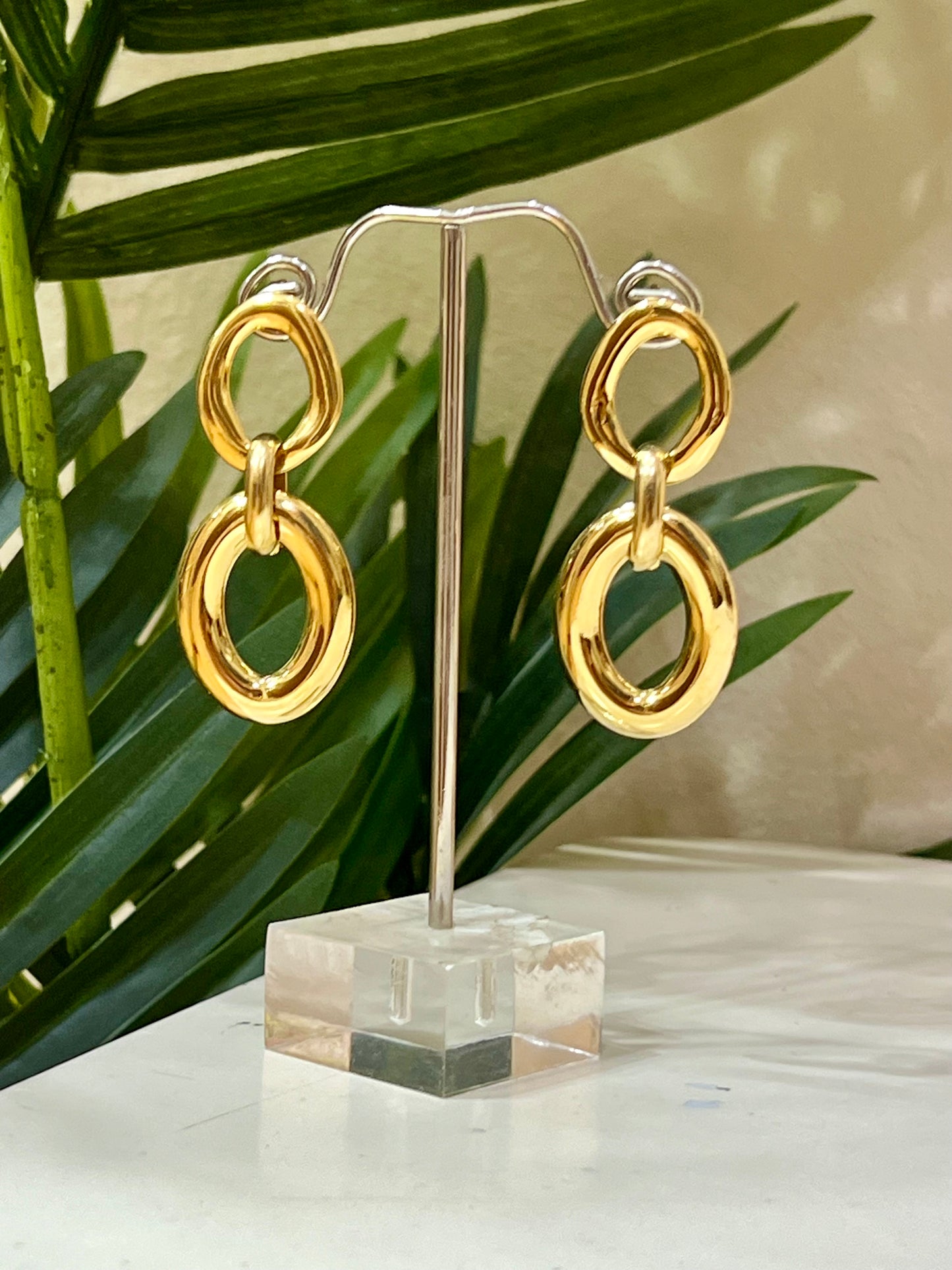 Pendientes acero doble aro maxi