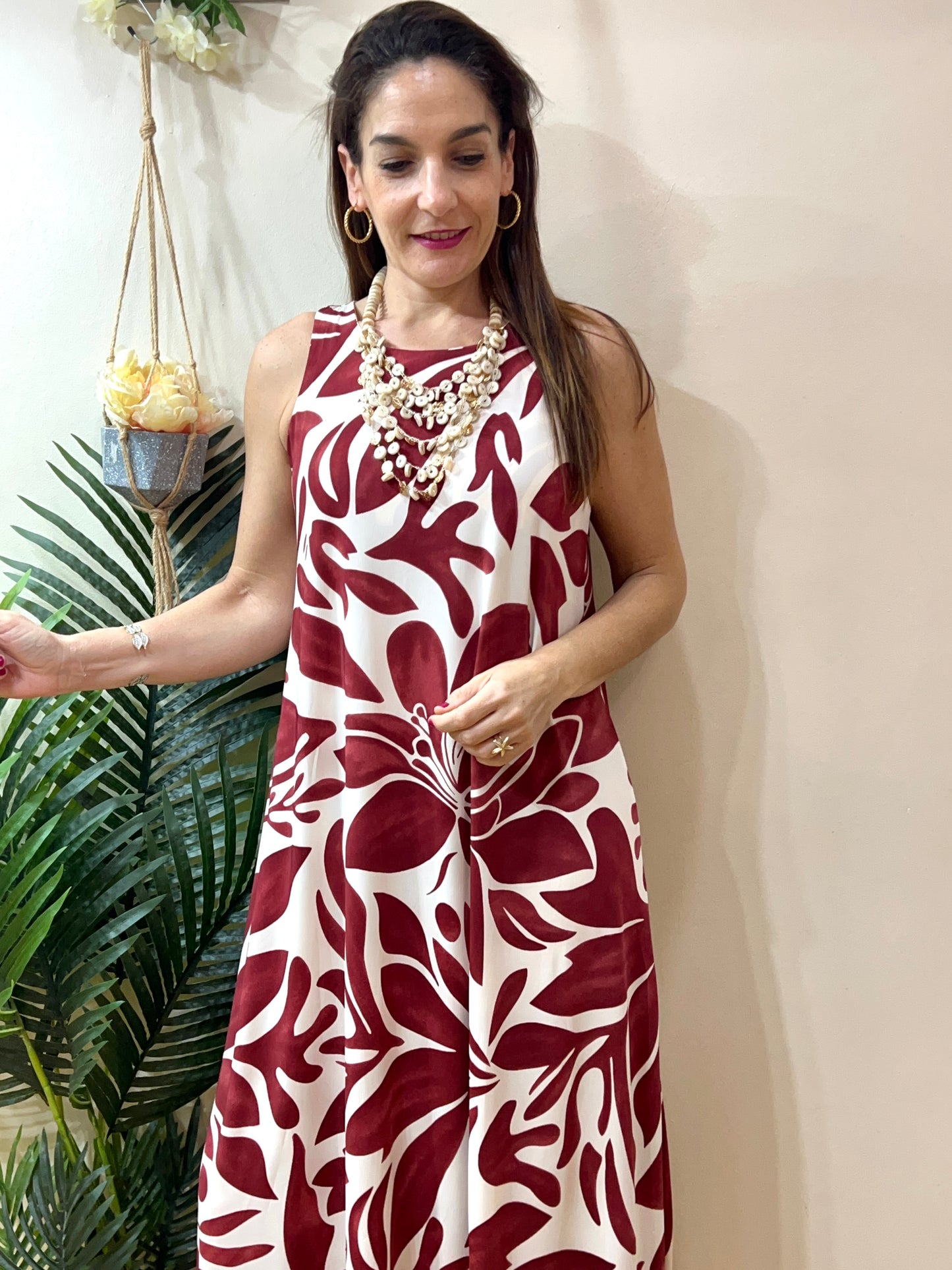 Vestido fluido maxi flor