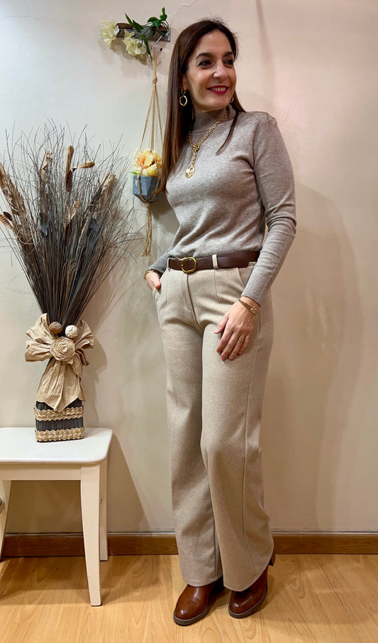 Pantalón lana y cinturón
