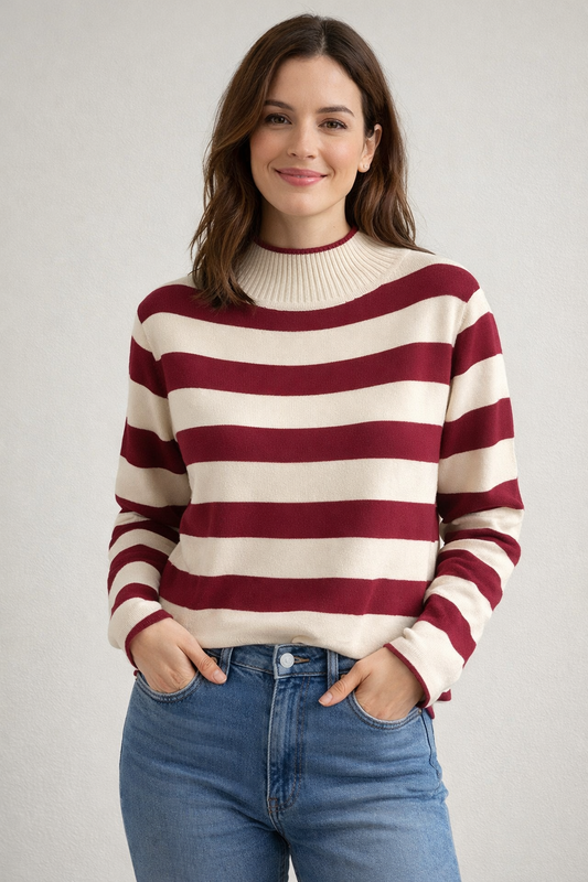Suéter rayas envolventes