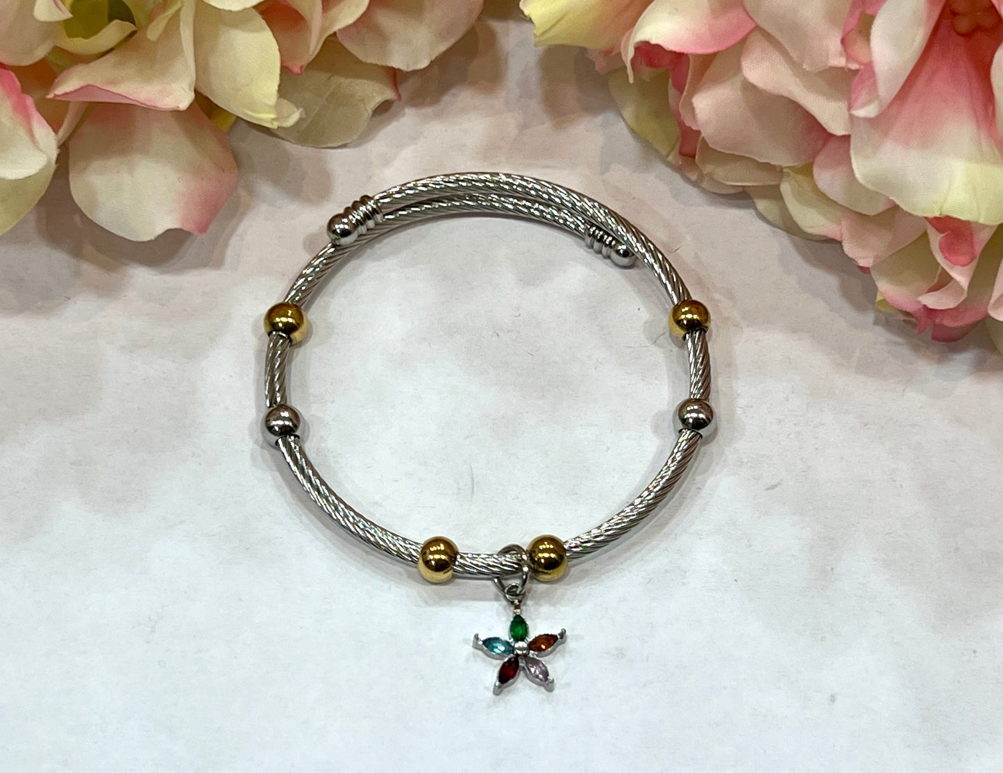 Pulsera acero con fornituras