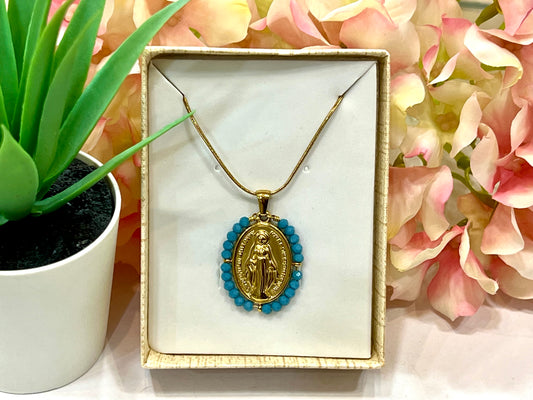 Collar acero Virgen Milagrosa