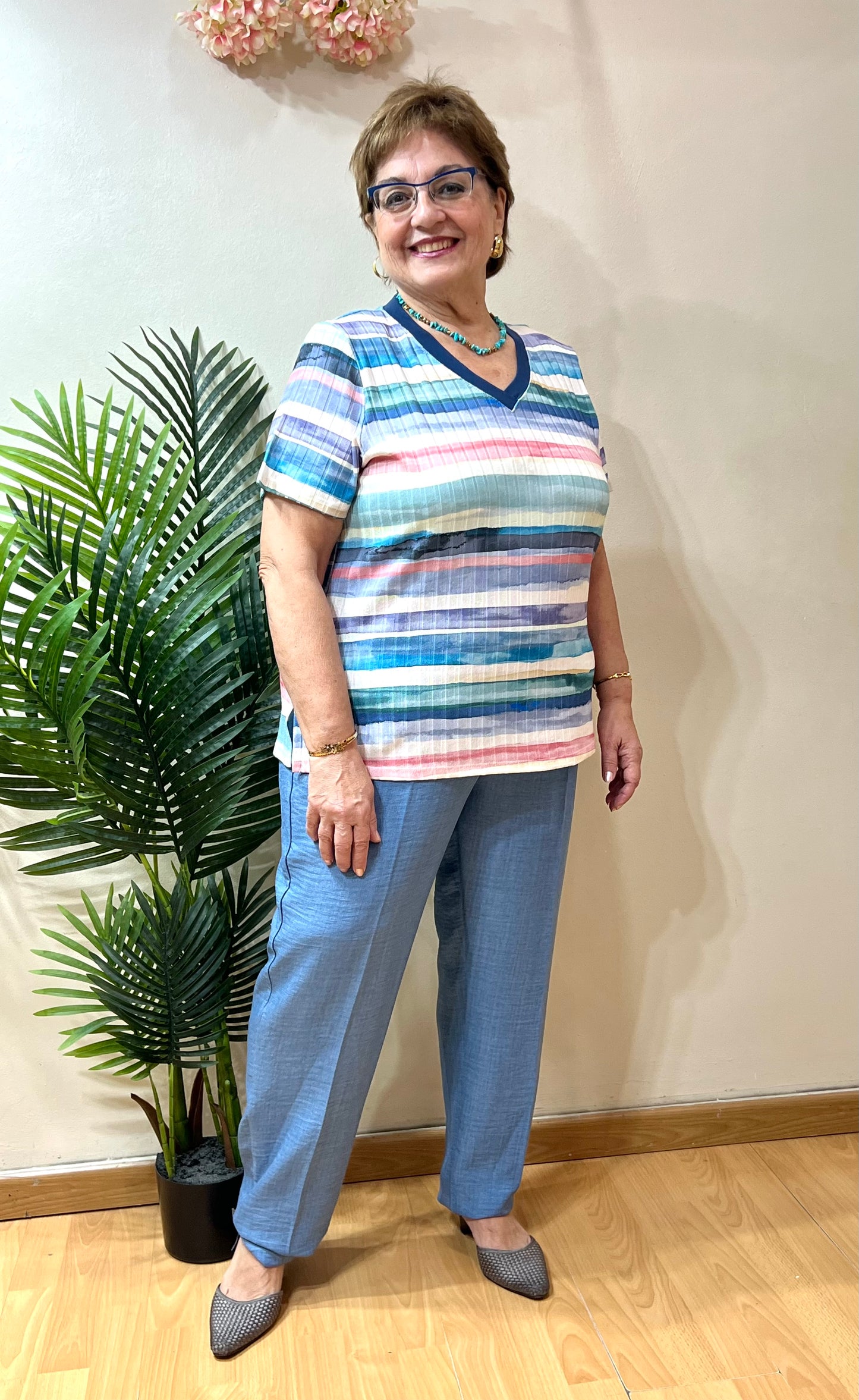 Camiseta rayas acuarela