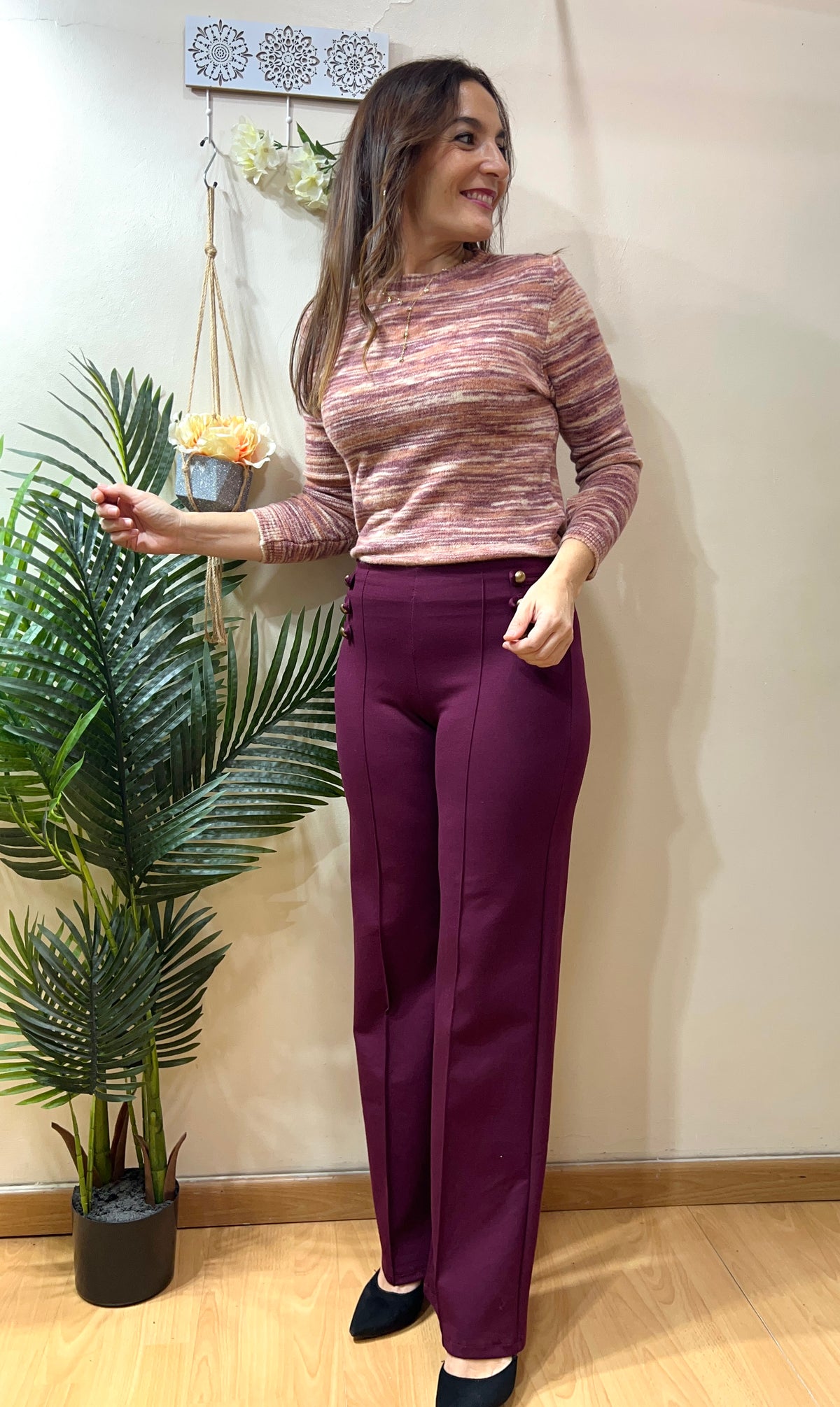 Pantalón recto galones