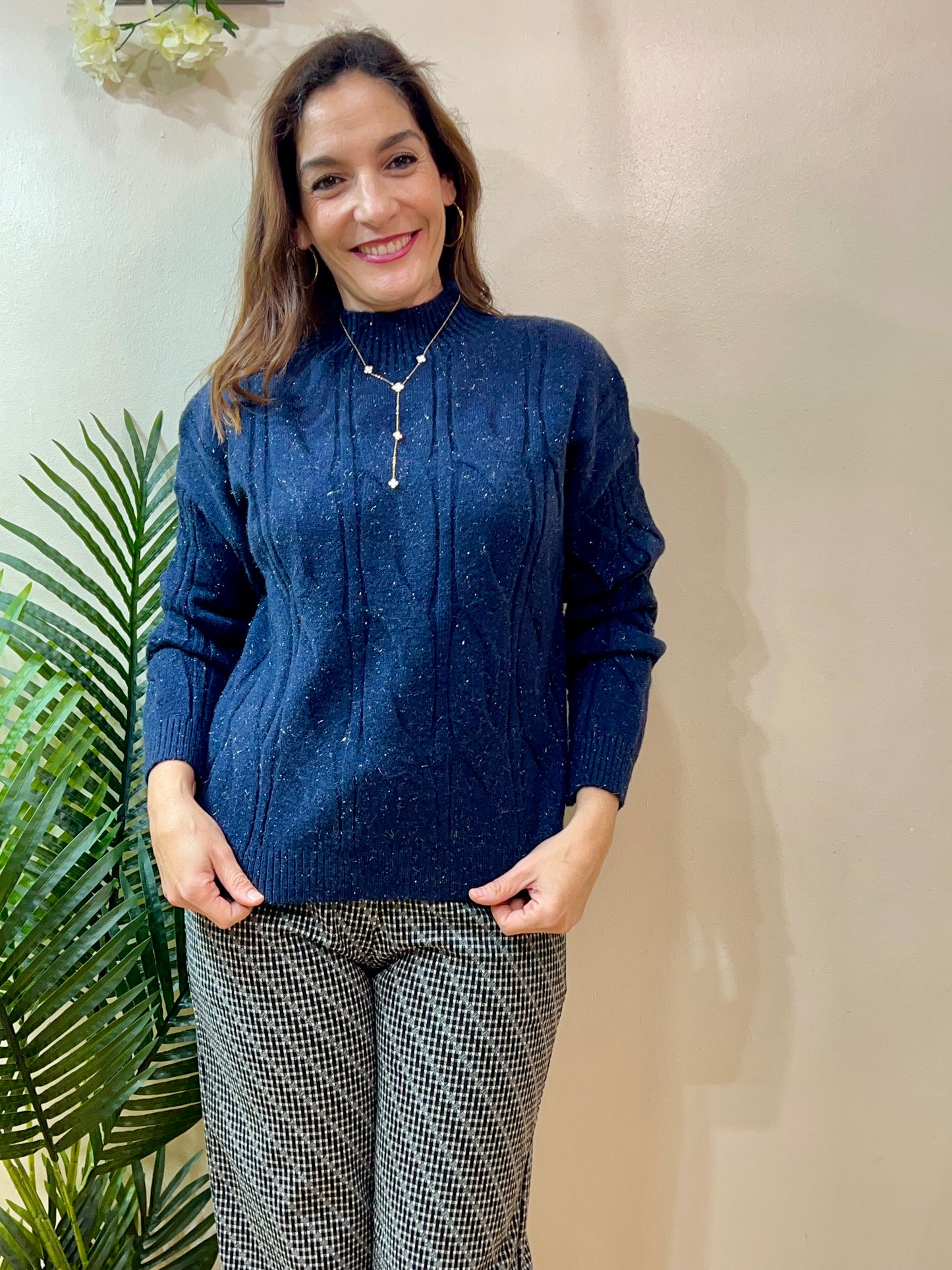 Collar acero corbata con flor